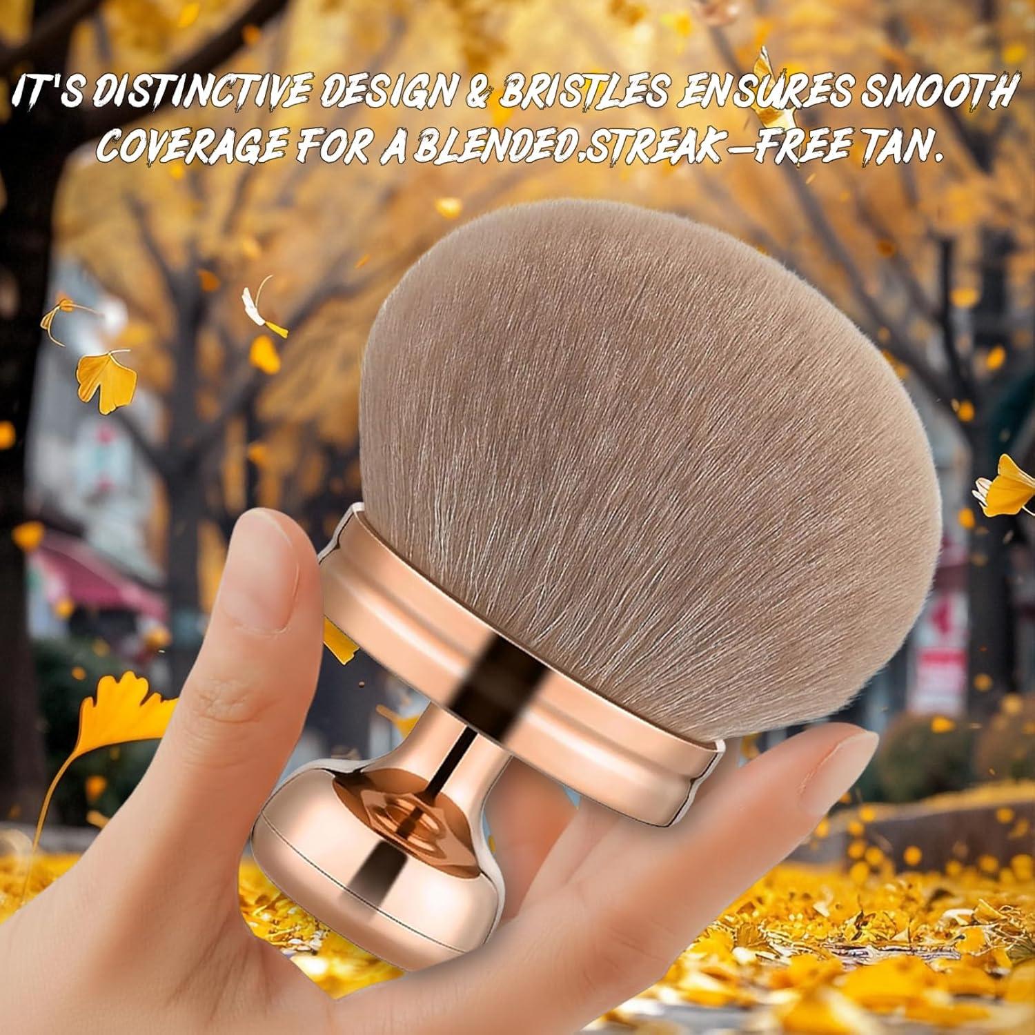 Brocha Kabuki Grande Yabacado para Maquillaje y Autobronceador