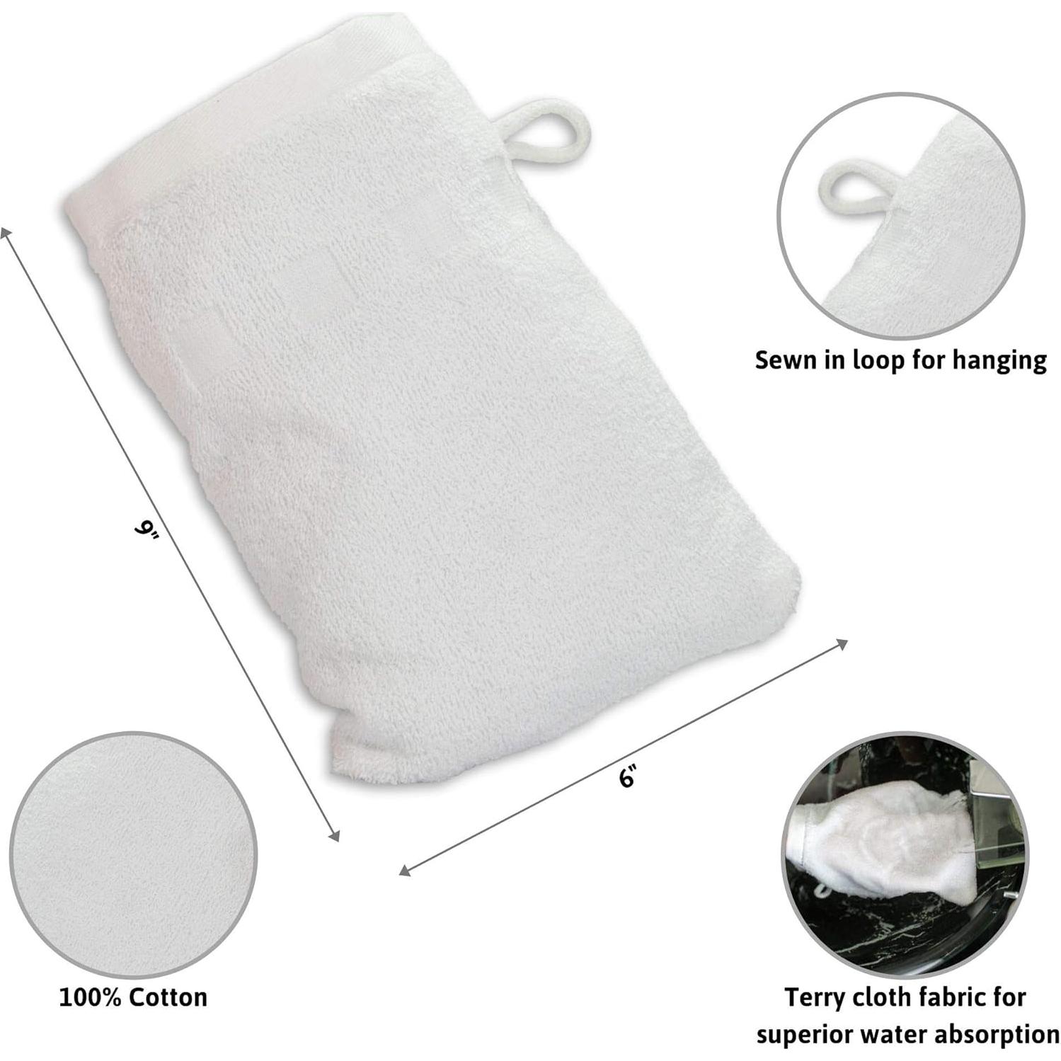 Kit Hecho Fácil - Mitones de Baño 100% Algodón - Paquete de 6