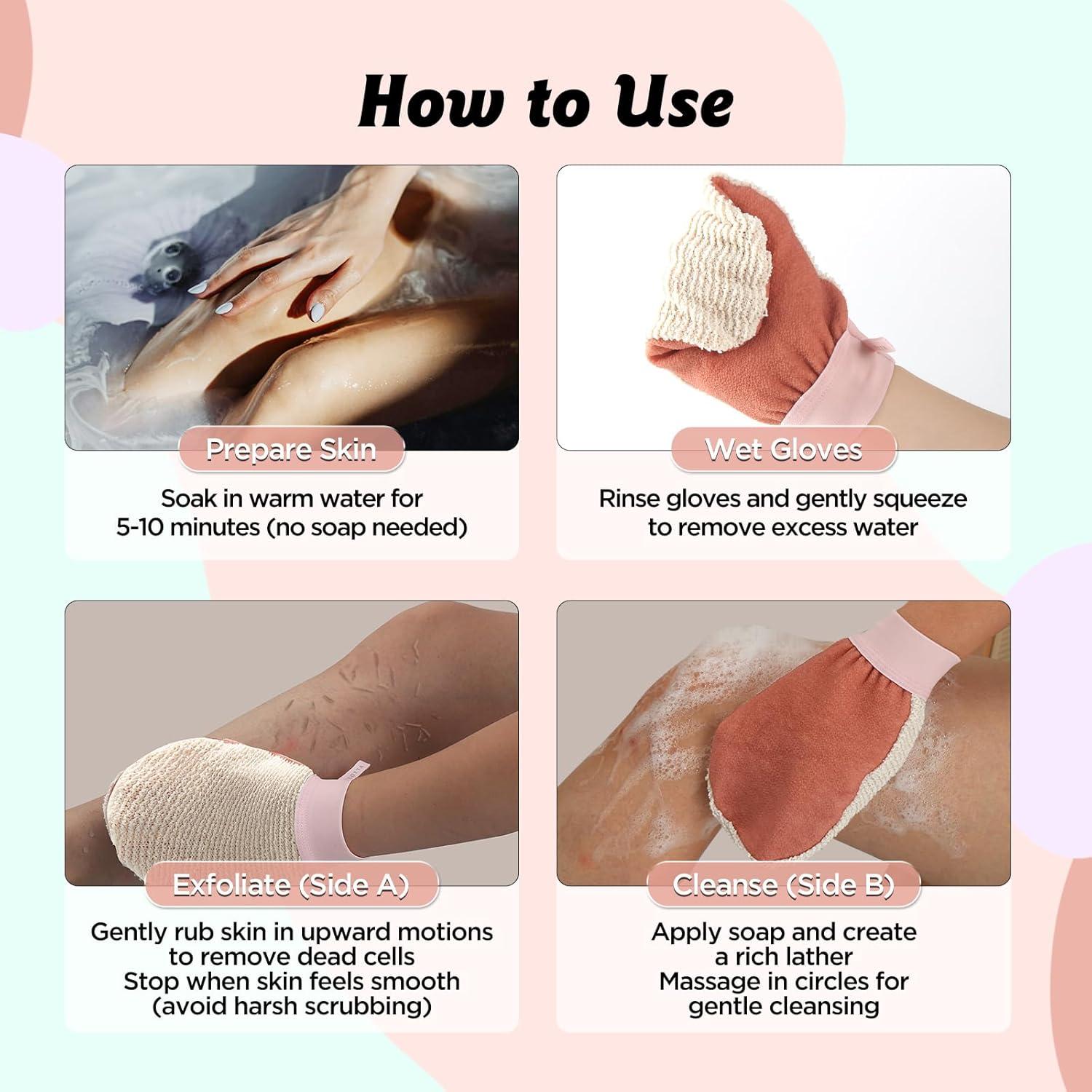 Guantes Exfoliantes Reversibles Lotta - Viscosa y Sisal 2 en 1