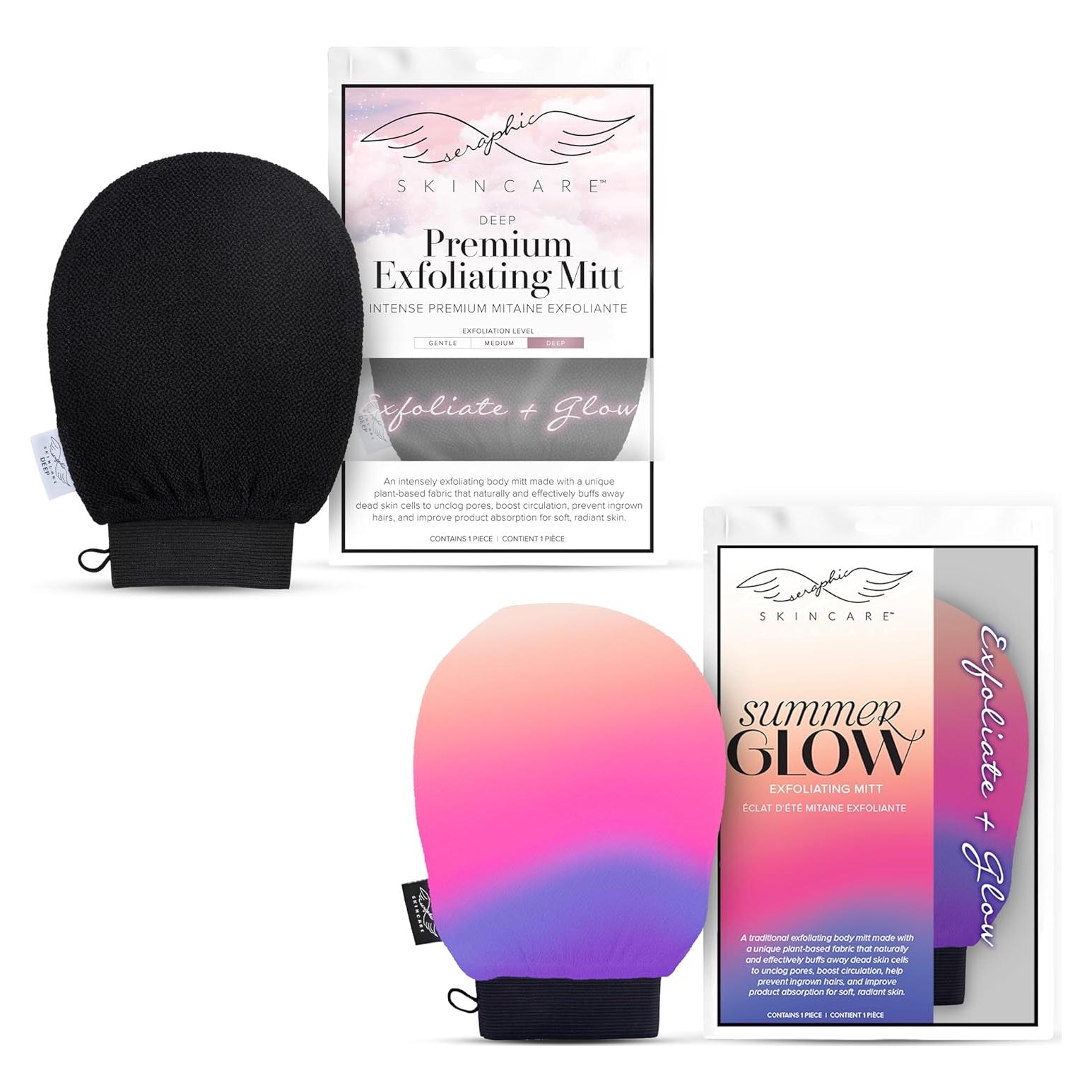Dúo de Mitones Exfoliantes Seraphic Skincare Coreano - Kessa