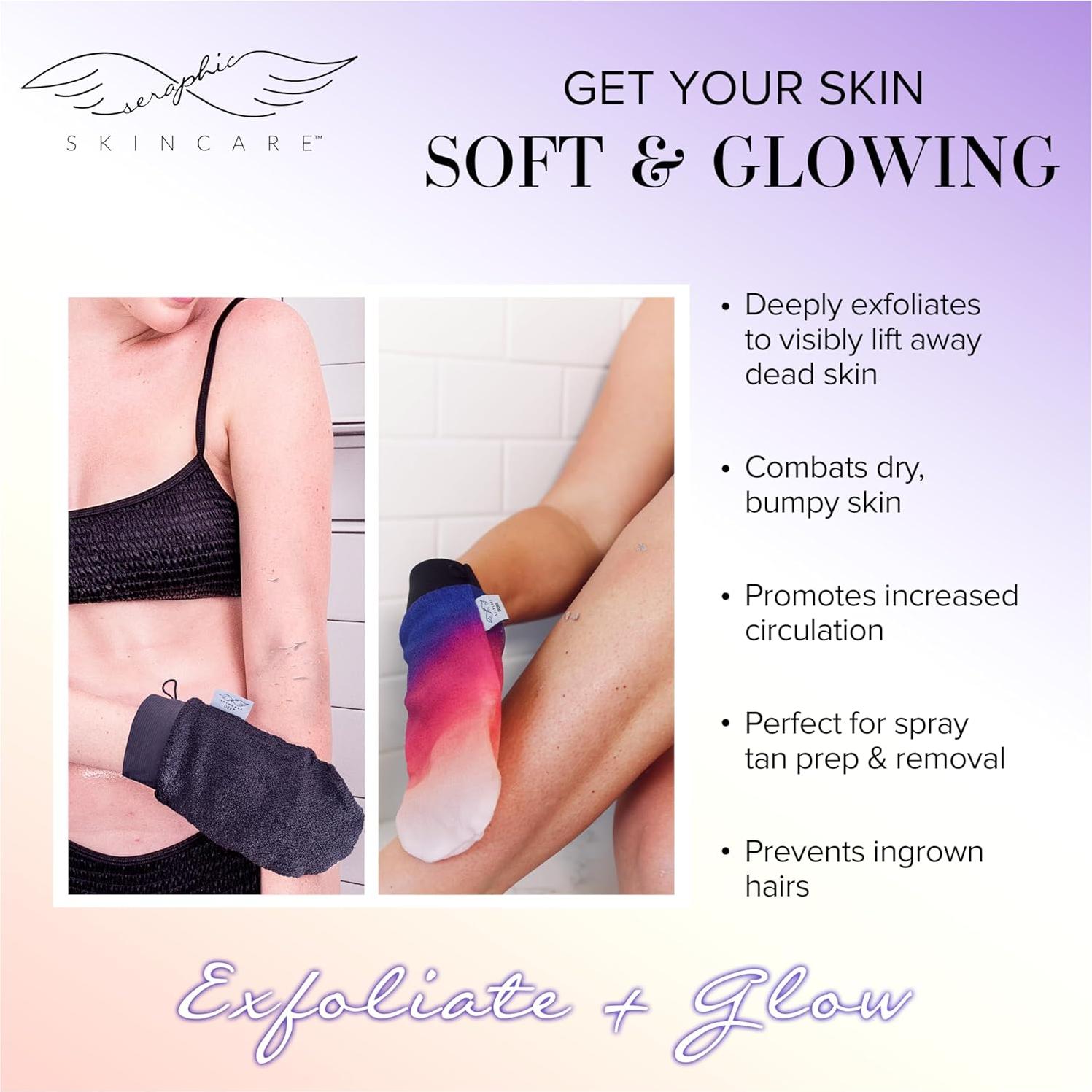 Dúo de Mitones Exfoliantes Seraphic Skincare Coreano - Kessa