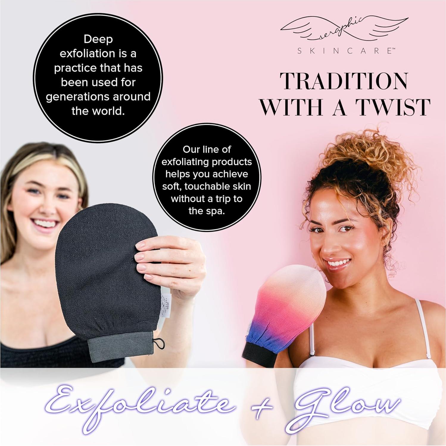 Dúo de Mitones Exfoliantes Seraphic Skincare Coreano - Kessa