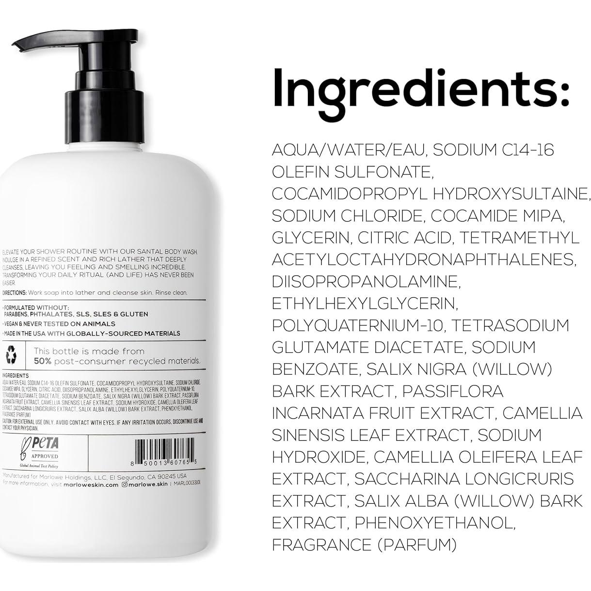 Gel de Ducha MARLOWE. Sándalo 425 ml con Dispensador