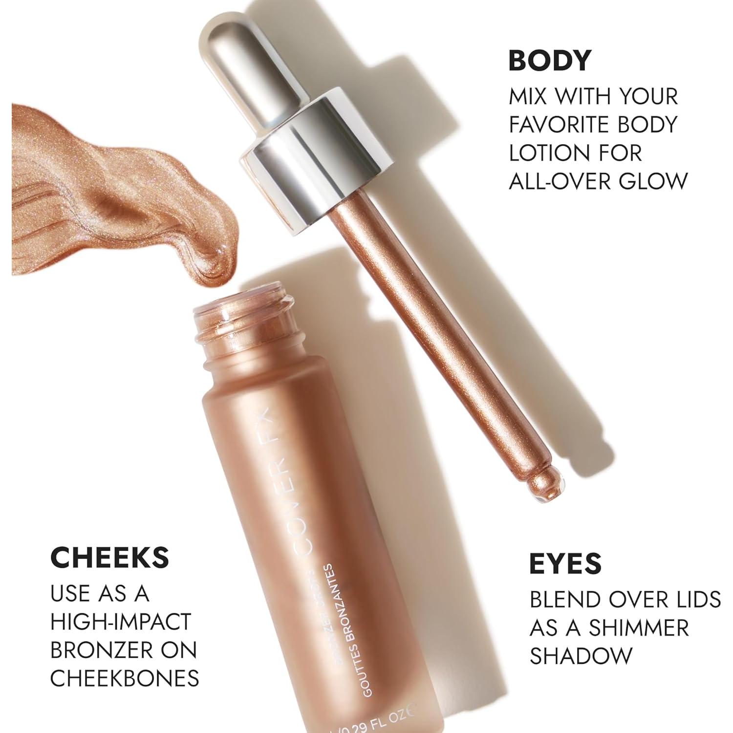 Gotas de Bronceador Personalizadas Cover FX - Brillo Dorado 29.57 ml