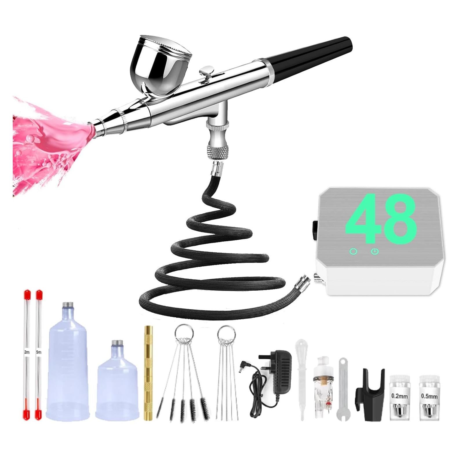 Kit Aerógrafo Profesional MADETEC para Uñas con Compresor 0.6kg