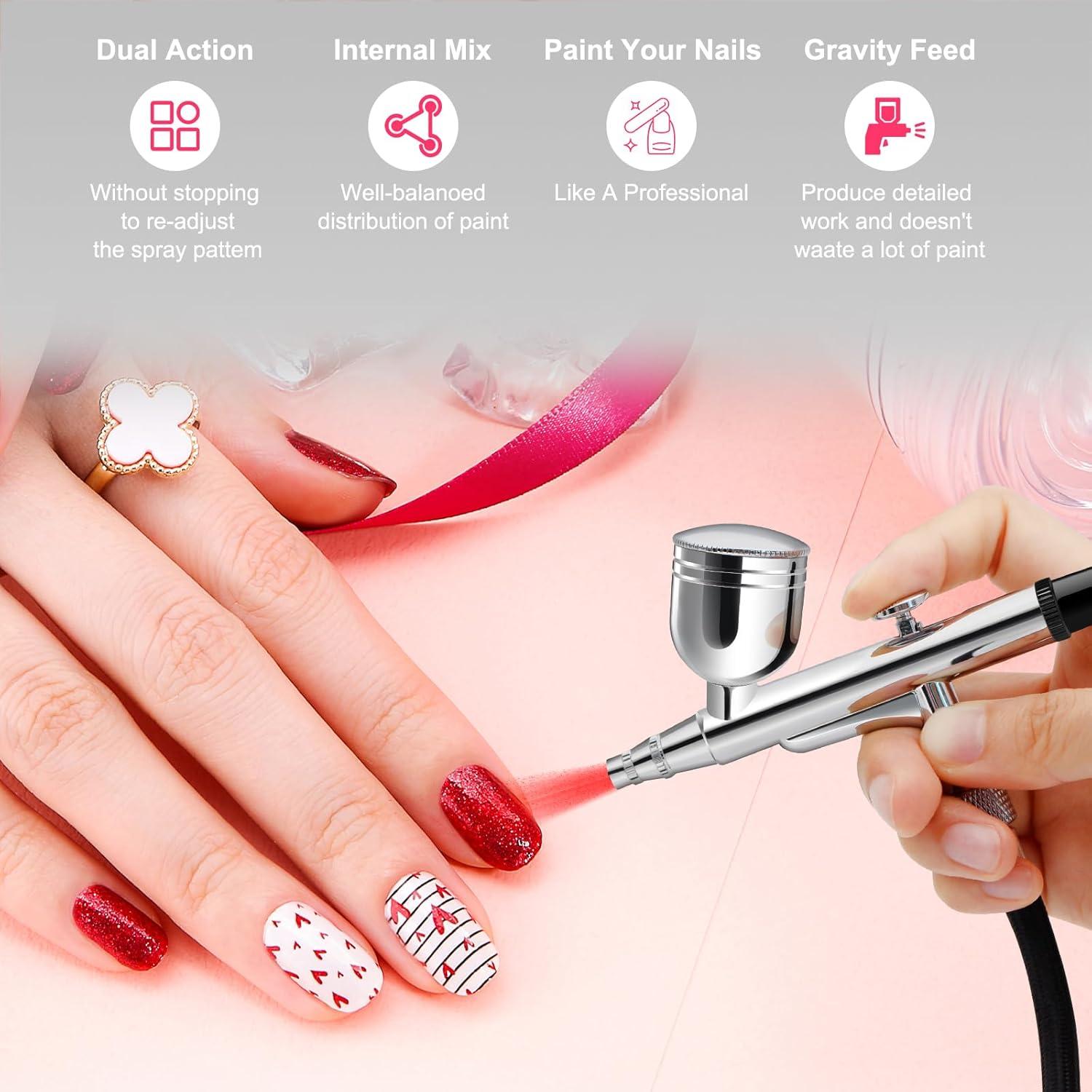 Kit Aerógrafo Profesional MADETEC para Uñas con Compresor 0.6kg