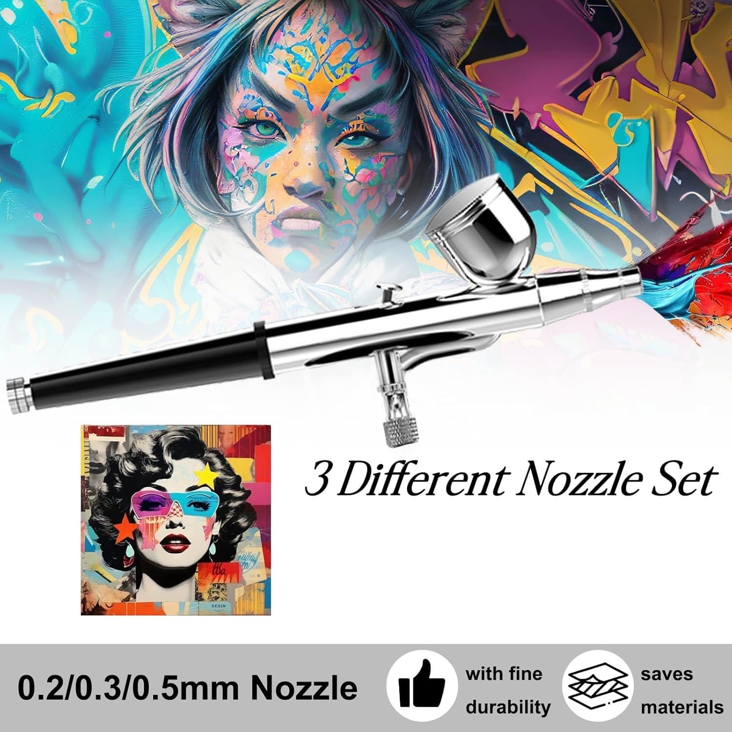 Kit Aerógrafo Profesional MADETEC para Uñas con Compresor 0.6kg