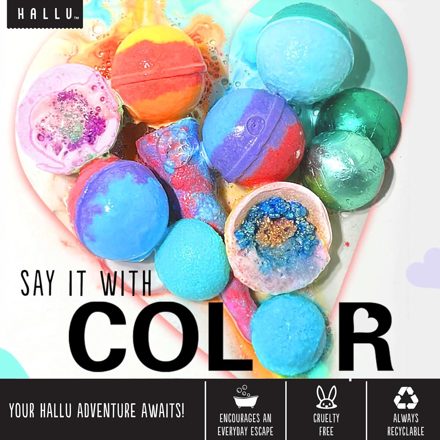 Bomba de Baño Hallu Unicorn 140g - Mango, Durazno y Vainilla, 8 Pzas