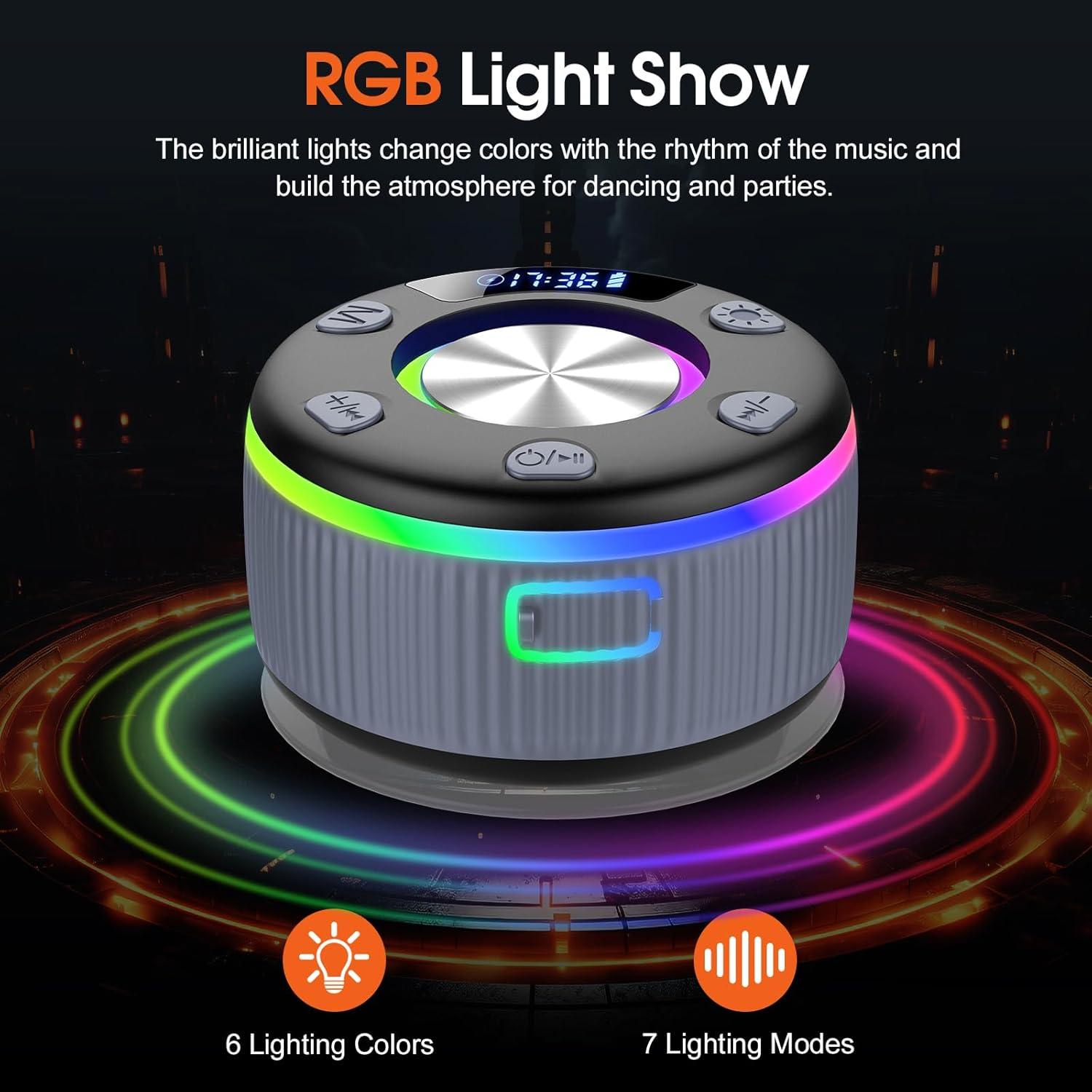 Altavoz Bluetooth PRSCFUM Q90 Impermeable con Luz LED 8h