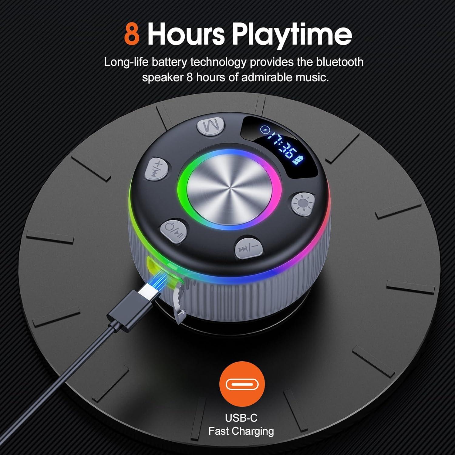 Altavoz Bluetooth PRSCFUM Q90 Impermeable con Luz LED 8h