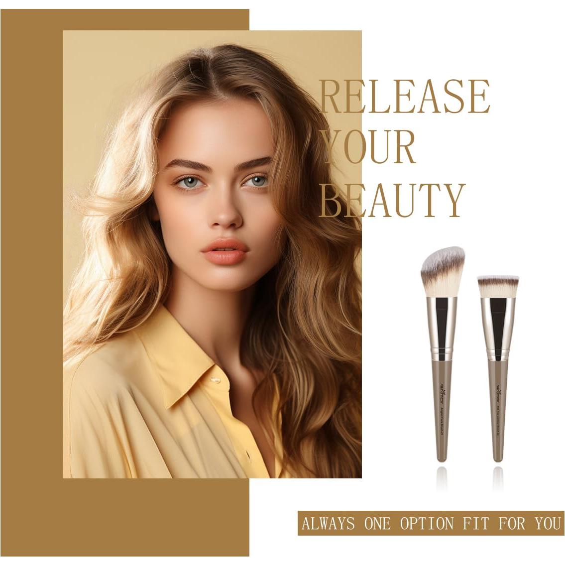 Juego de Brochas de Maquillaje Anmor - Contorno Angulado y Plano