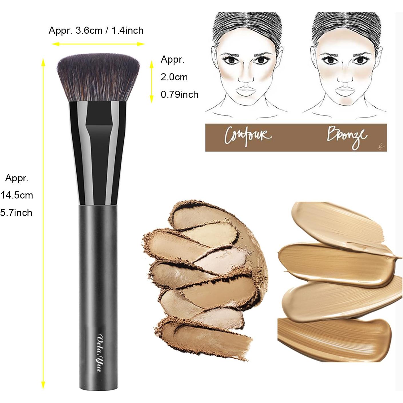 Brocha Plana de Contorno VY - Cerdas Sintéticas Suaves