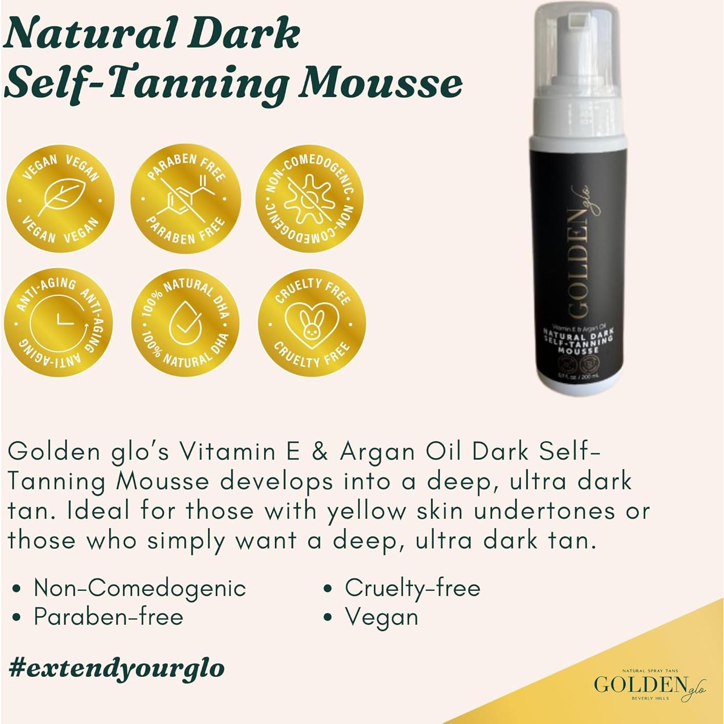 Mousse Autobronceador Natural Oscuro Golden Glo 200ml