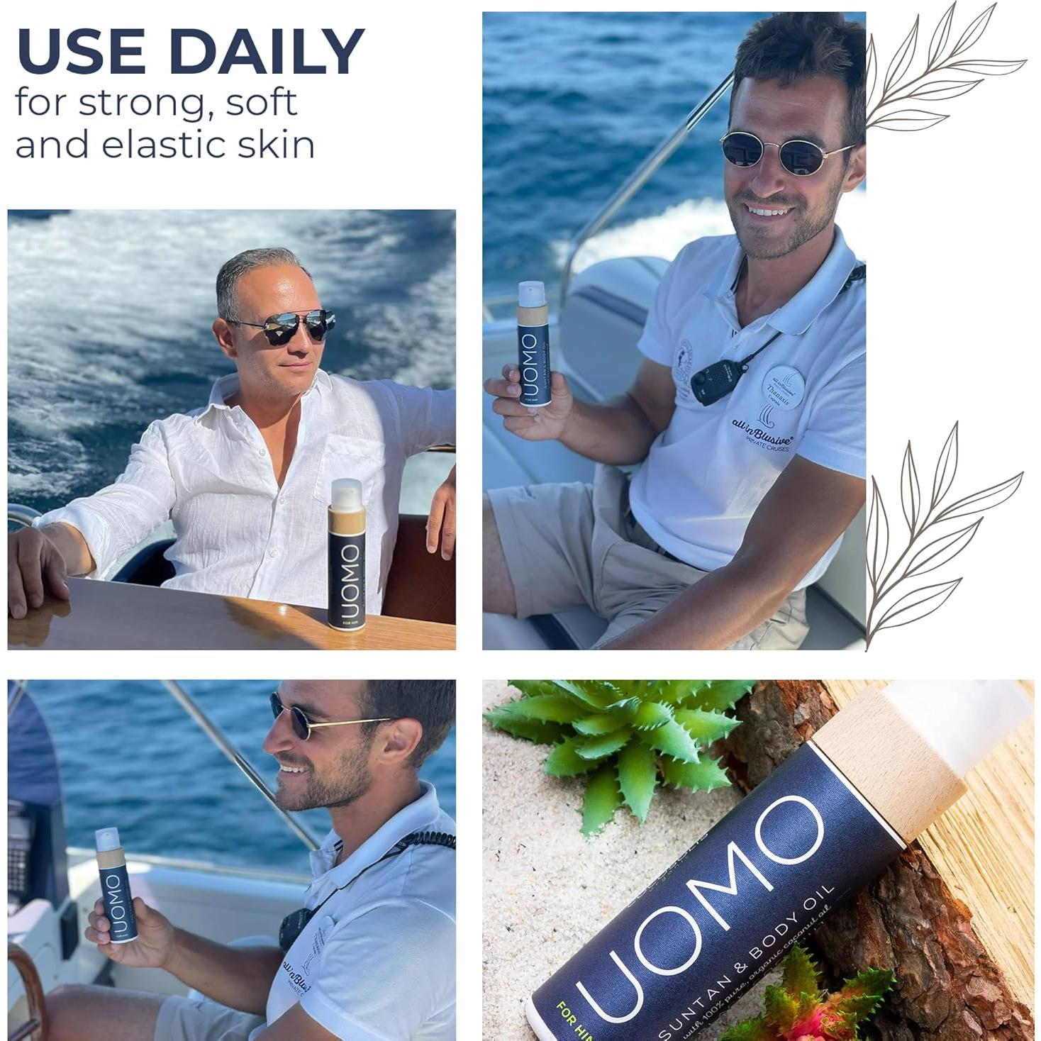 Aceite de Bronceado Orgánico COCOSOLIS UOMO 207ml - Aroma Coco Negro