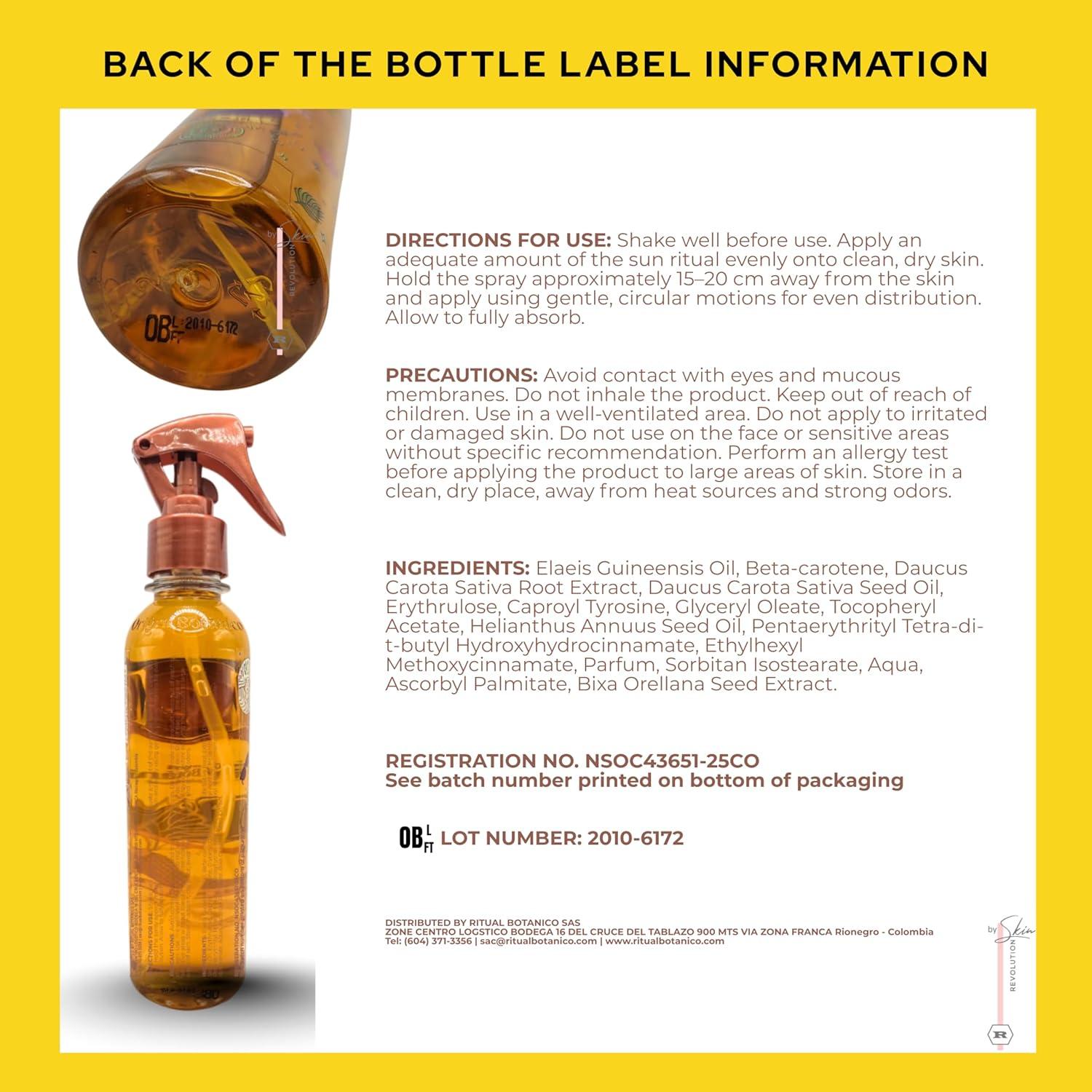 Bronceador Natural Ritual Botanico 240ml SPF3 Vegano