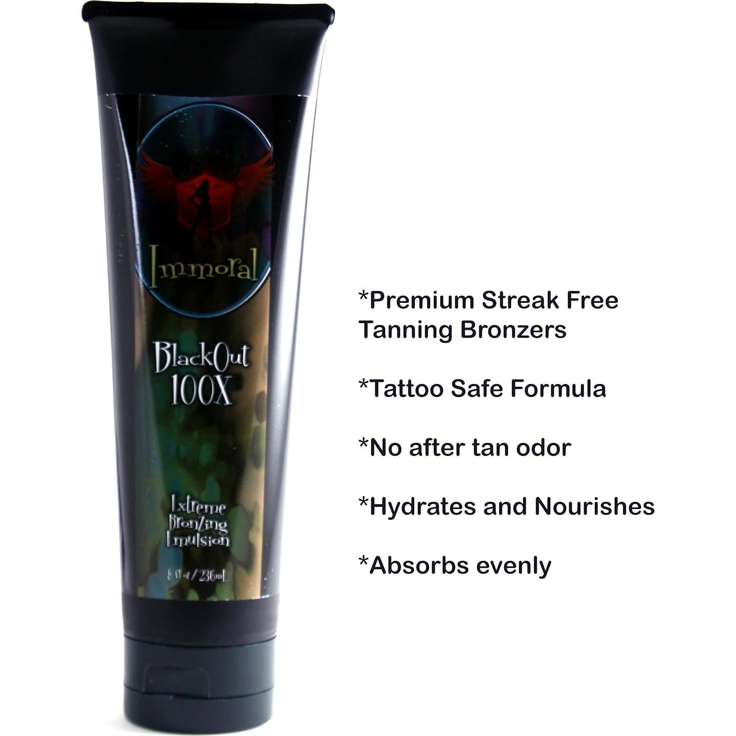 Emulsión Bronceadora Oscura Immoral 100X 240ml Acelerador Seguro