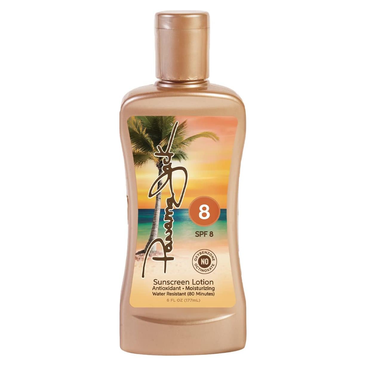 Loción bronceadora Panama Jack SPF 8 - 177 mL, libre de PABA y parabenos