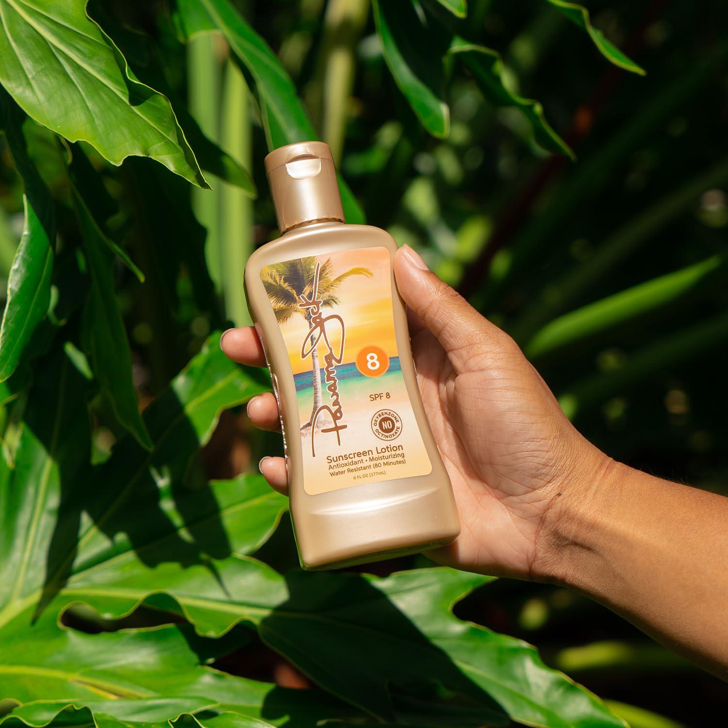 Loción bronceadora Panama Jack SPF 8 - 177 mL, libre de PABA y parabenos