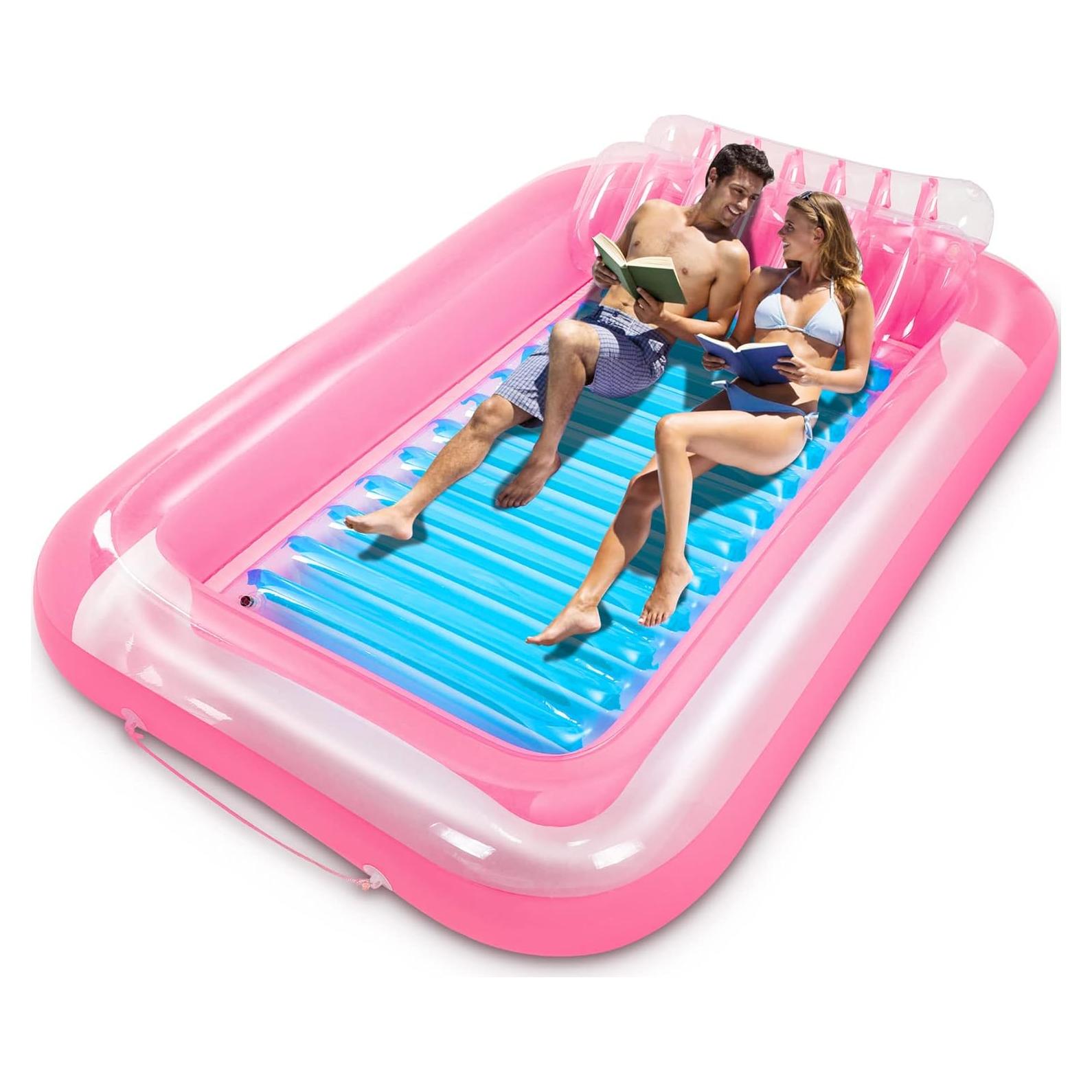 Piscina Inflable KiddoZone con Almohada 178x119cm Rosa/Azul