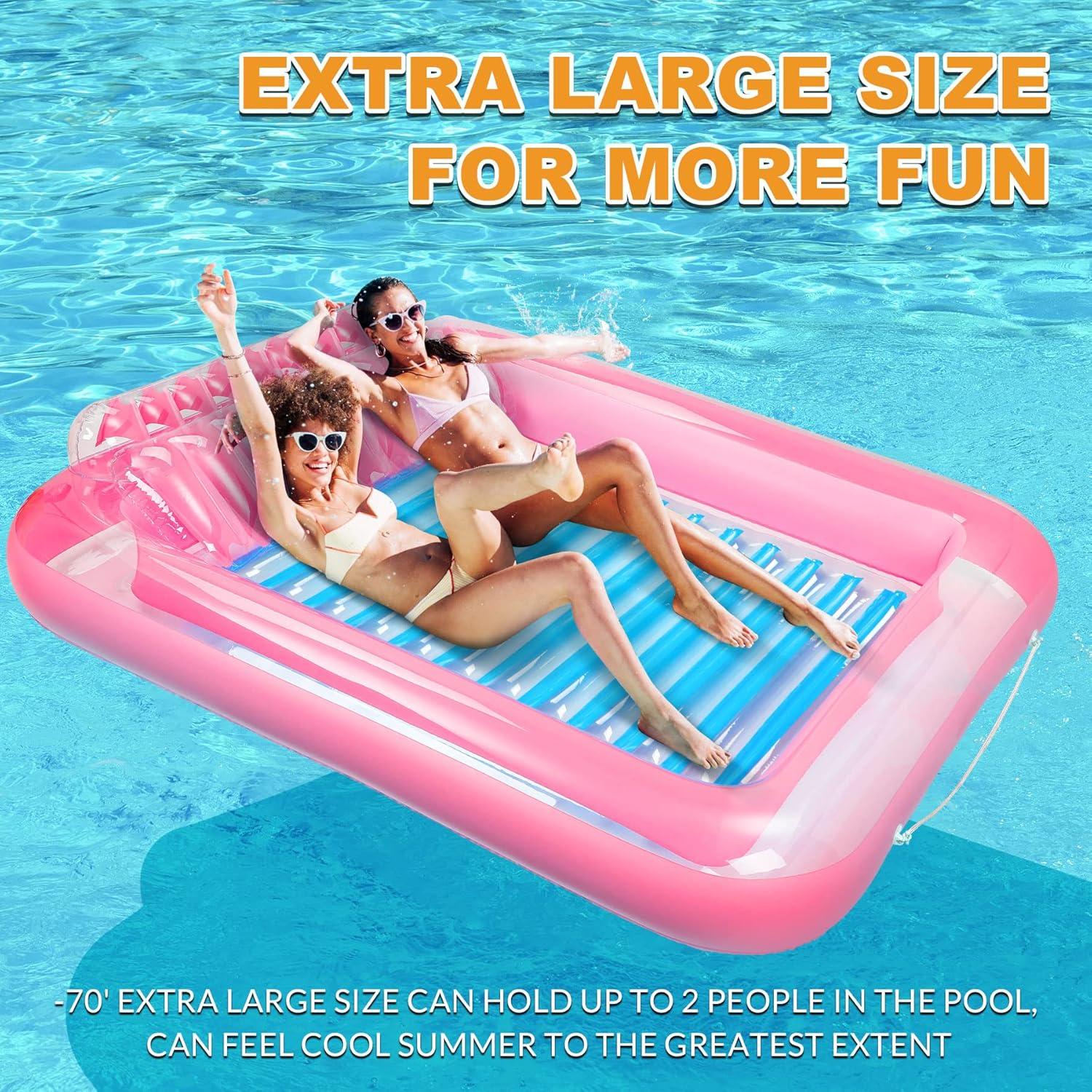 Piscina Inflable KiddoZone con Almohada 178x119cm Rosa/Azul