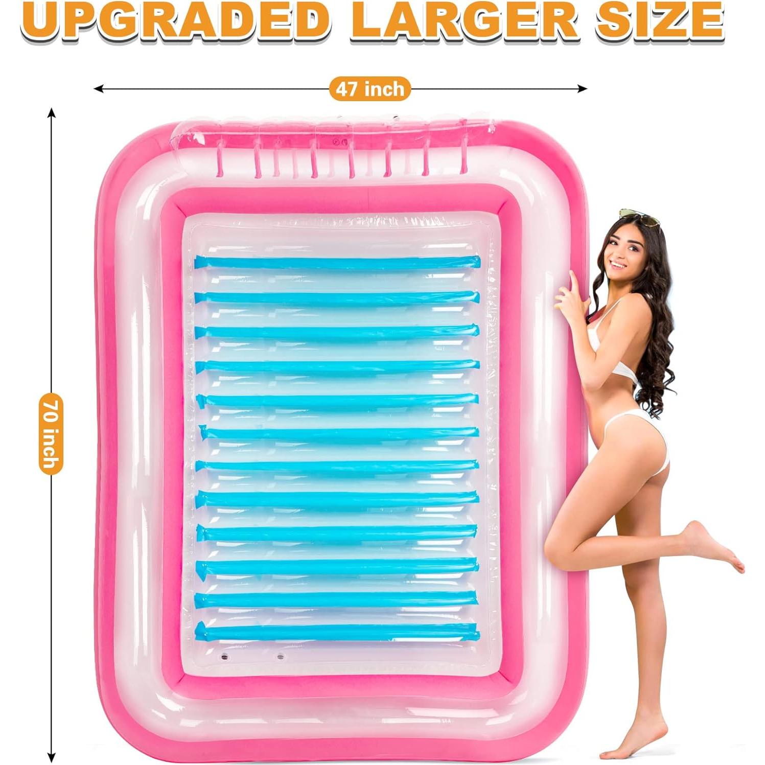 Piscina Inflable KiddoZone con Almohada 178x119cm Rosa/Azul