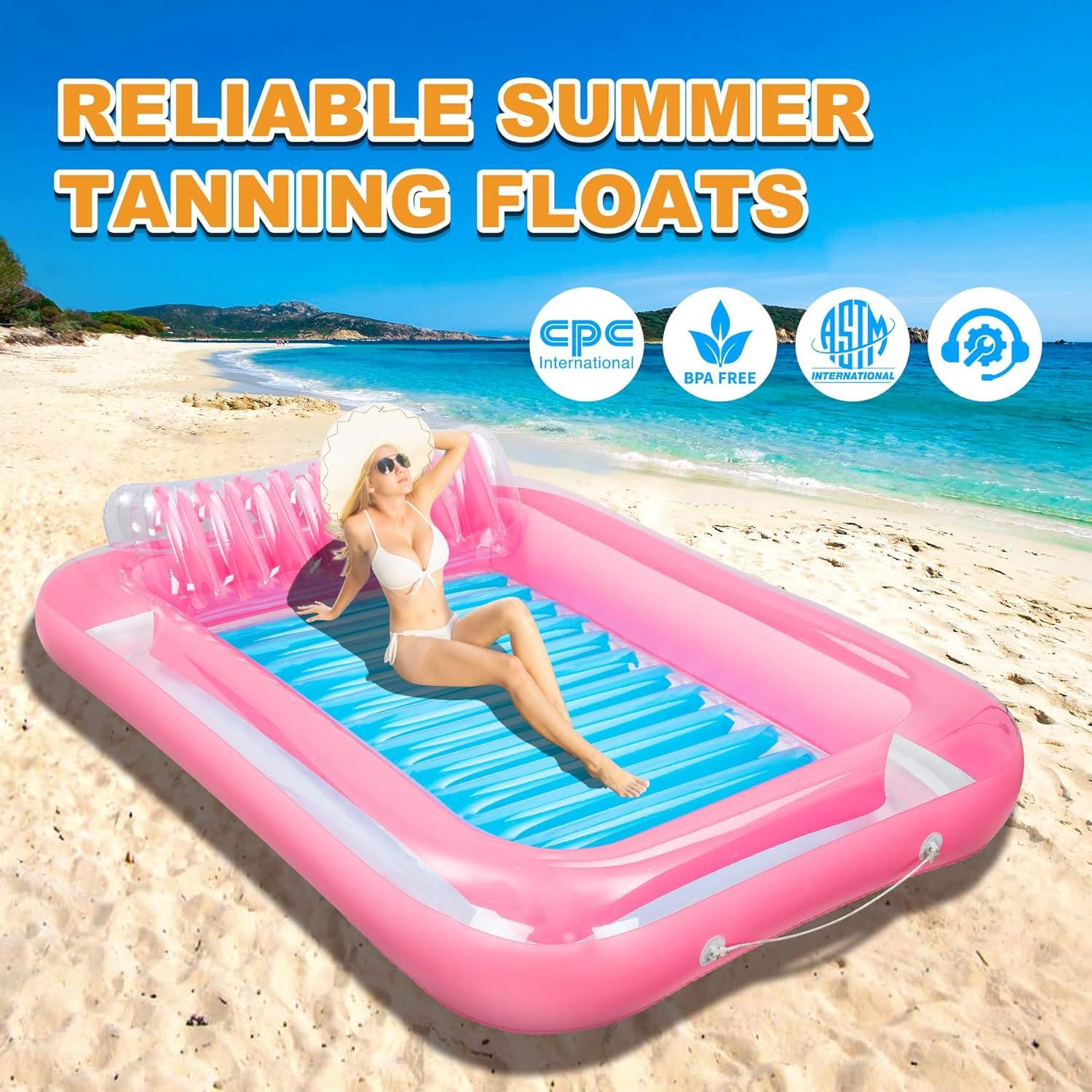 Piscina Inflable KiddoZone con Almohada 178x119cm Rosa/Azul