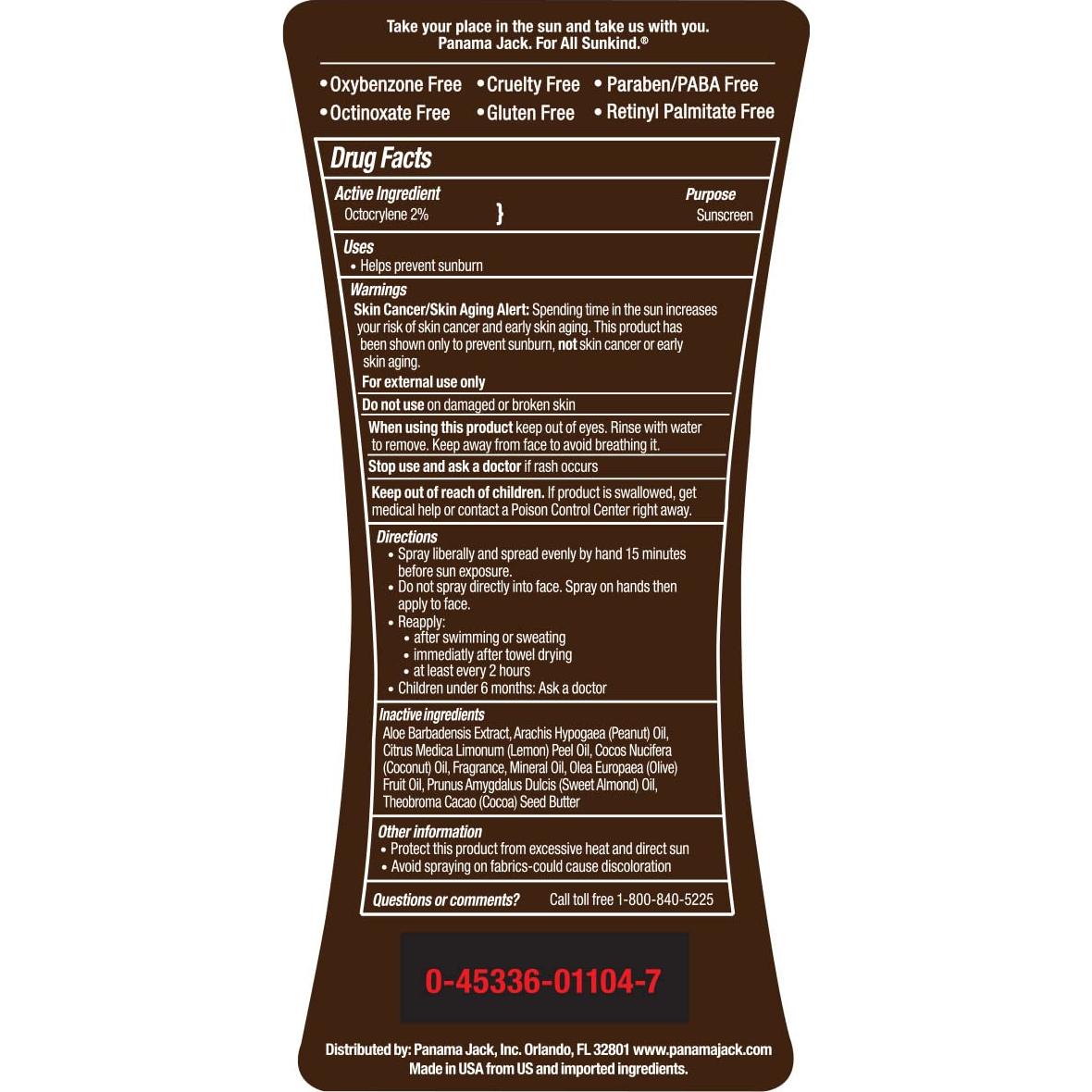 Aceite bronceador Panama Jack SPF 4 - 236.6 ml (paquete de 2)