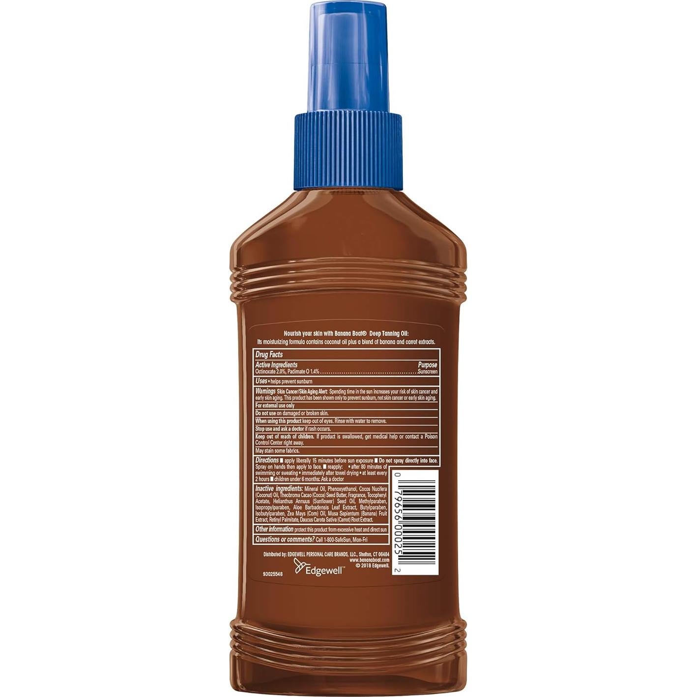 Aceite bronceador Banana Boat SPF 4 - 3 unidades de 240 ml