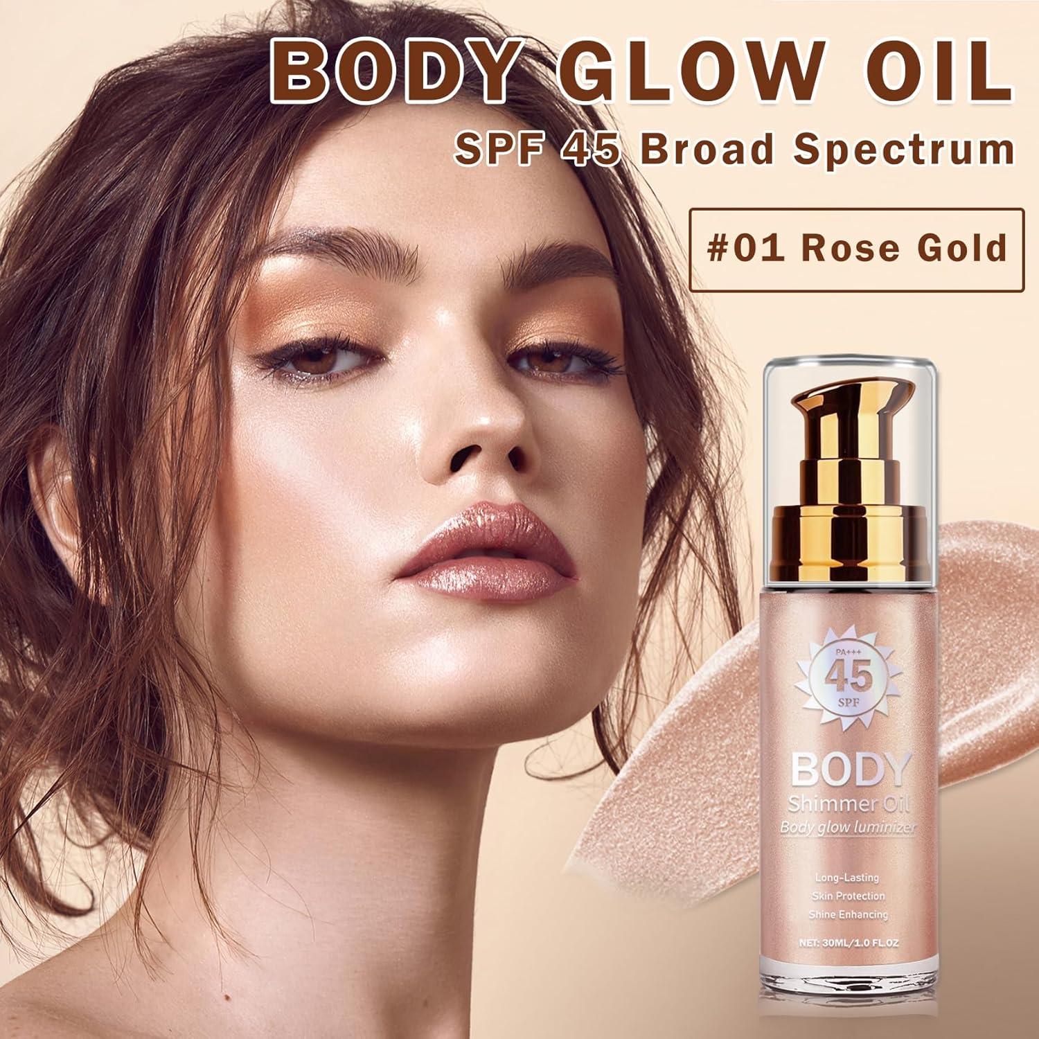 Aceite Corporal Brillante LZXLUKGIR SPF 45 Hidratante 100g