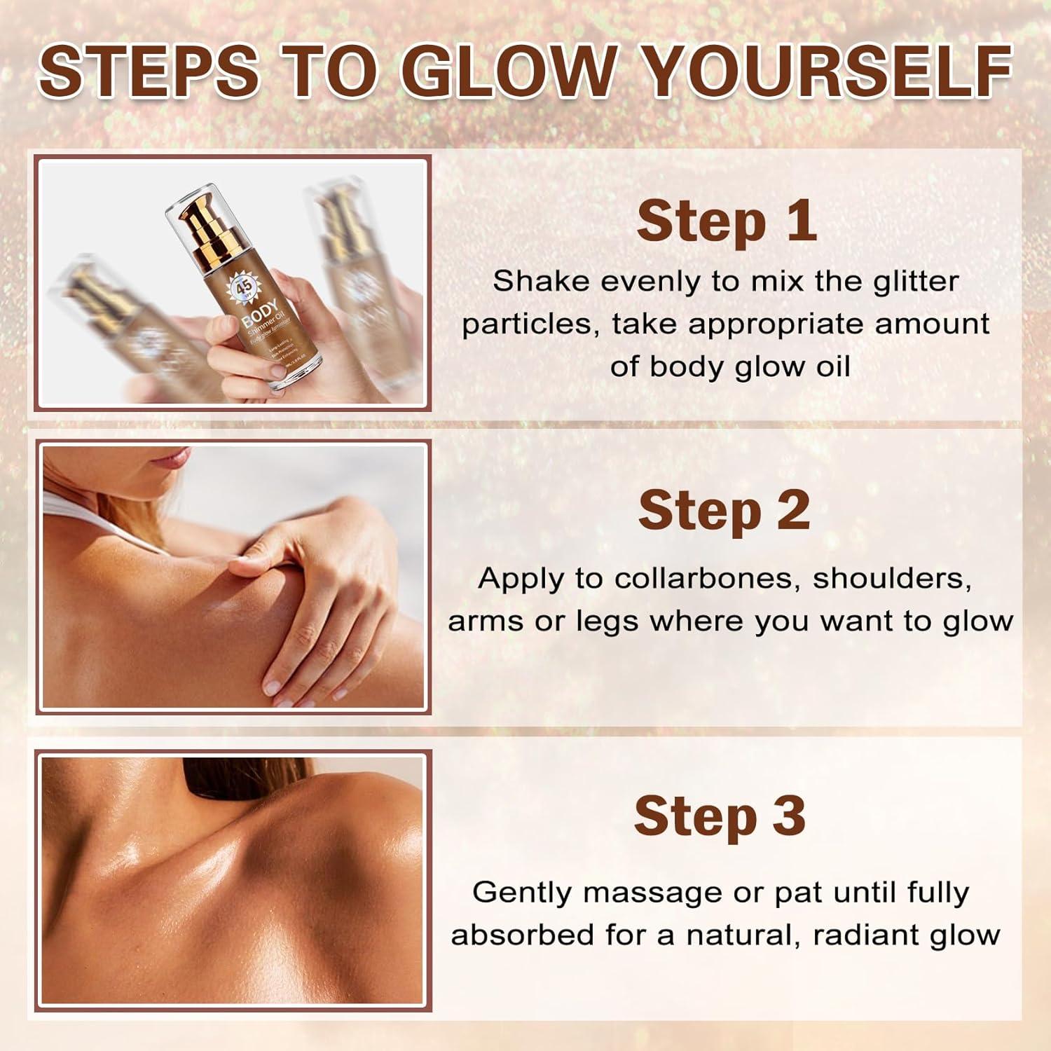 Aceite Corporal Brillante LZXLUKGIR SPF 45 Hidratante 100g