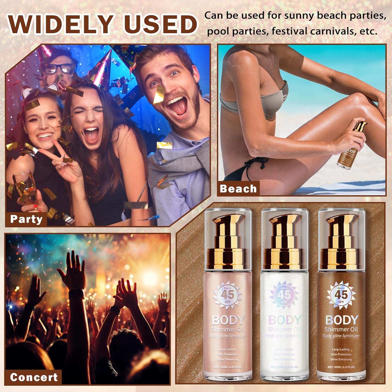 Aceite Corporal Brillante LZXLUKGIR SPF 45 Hidratante 100g