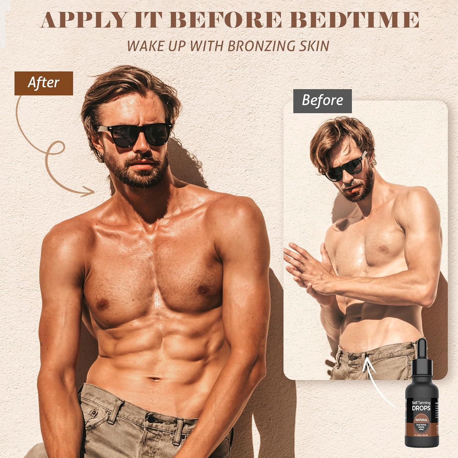 Gotas de bronceado auto-bronceador Jitesy 30ml para cara y cuerpo