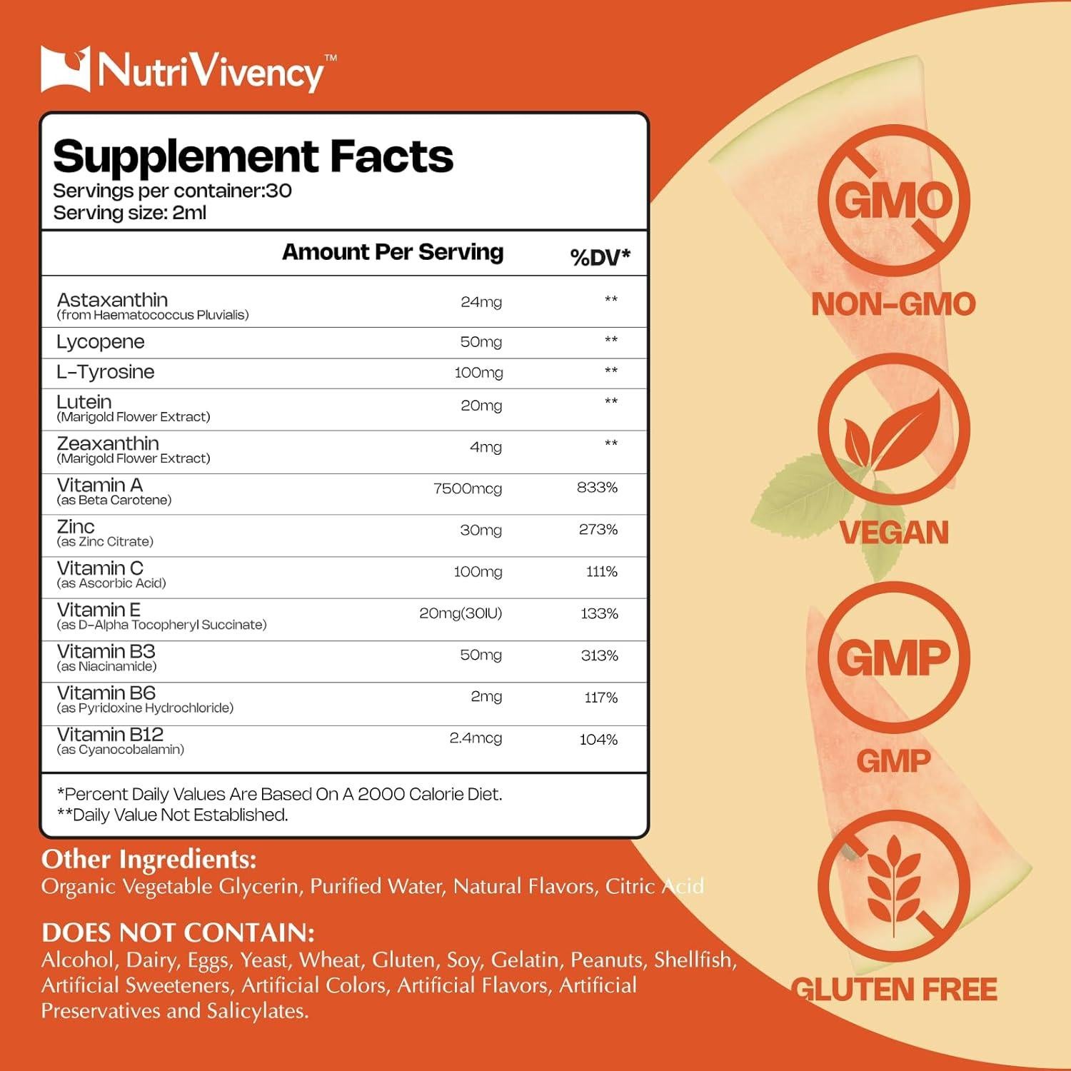 Gotas de bronceado sin sol NutriVivency 59 ml sabor sandía