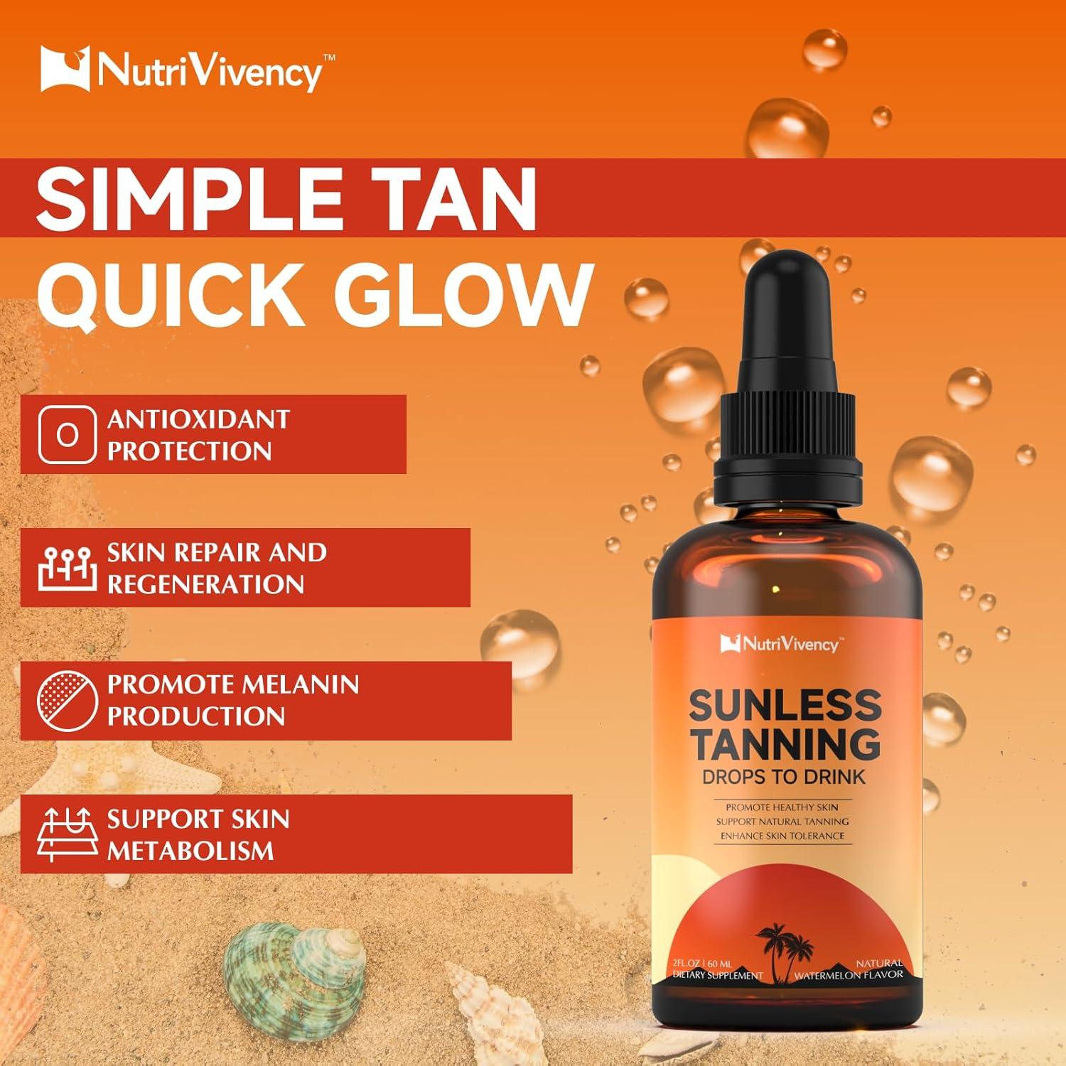 Gotas de bronceado sin sol NutriVivency 59 ml sabor sandía