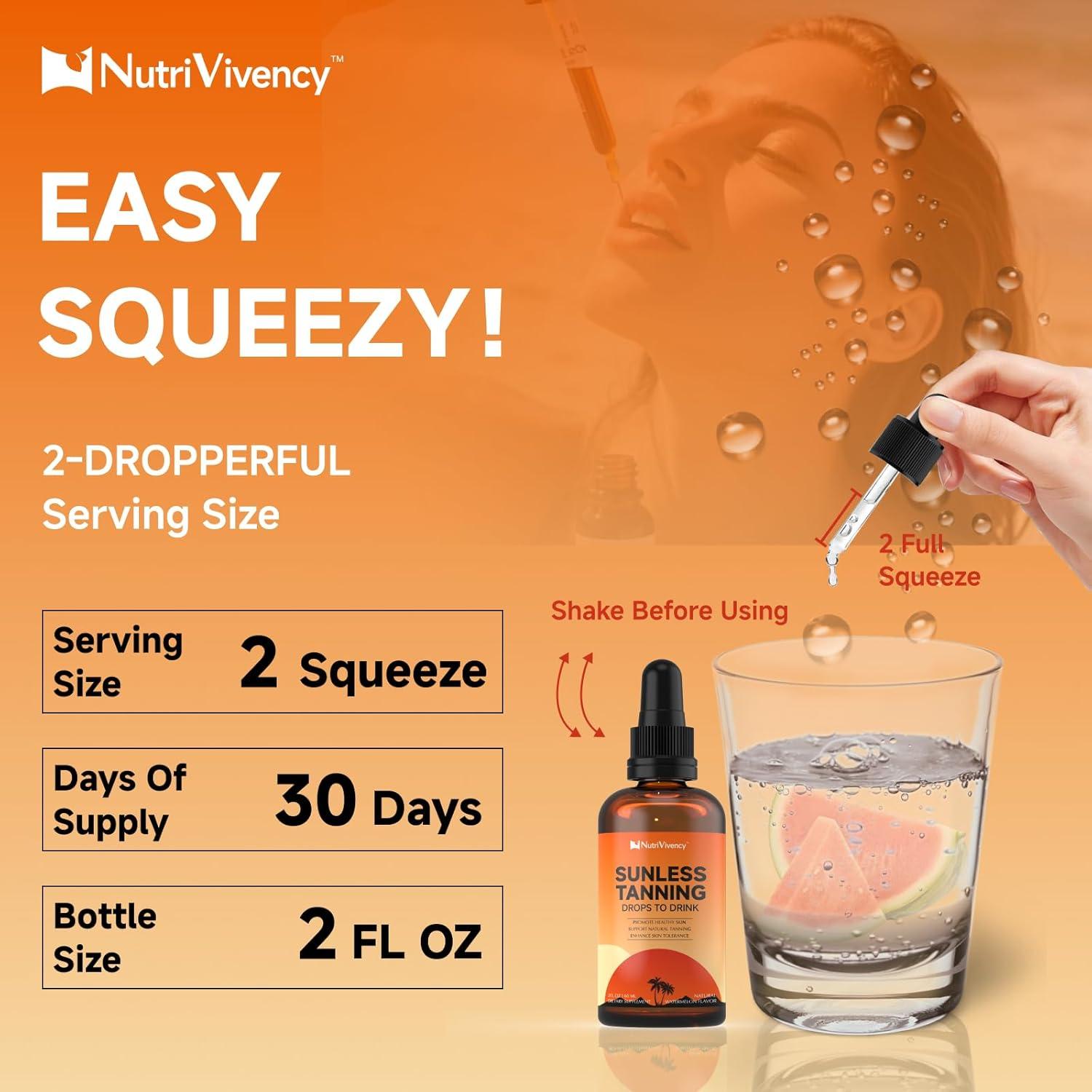 Gotas de bronceado sin sol NutriVivency 59 ml sabor sandía