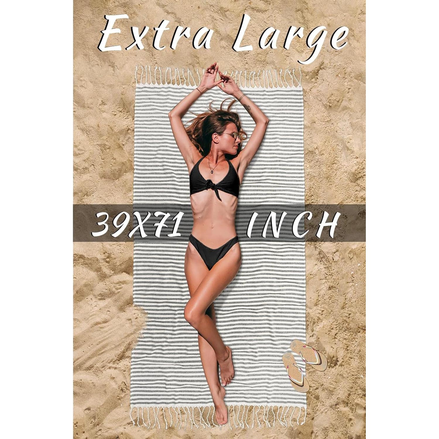 Toalla de Playa Turca Cabanana 180x100cm Algodón Secado Rápido