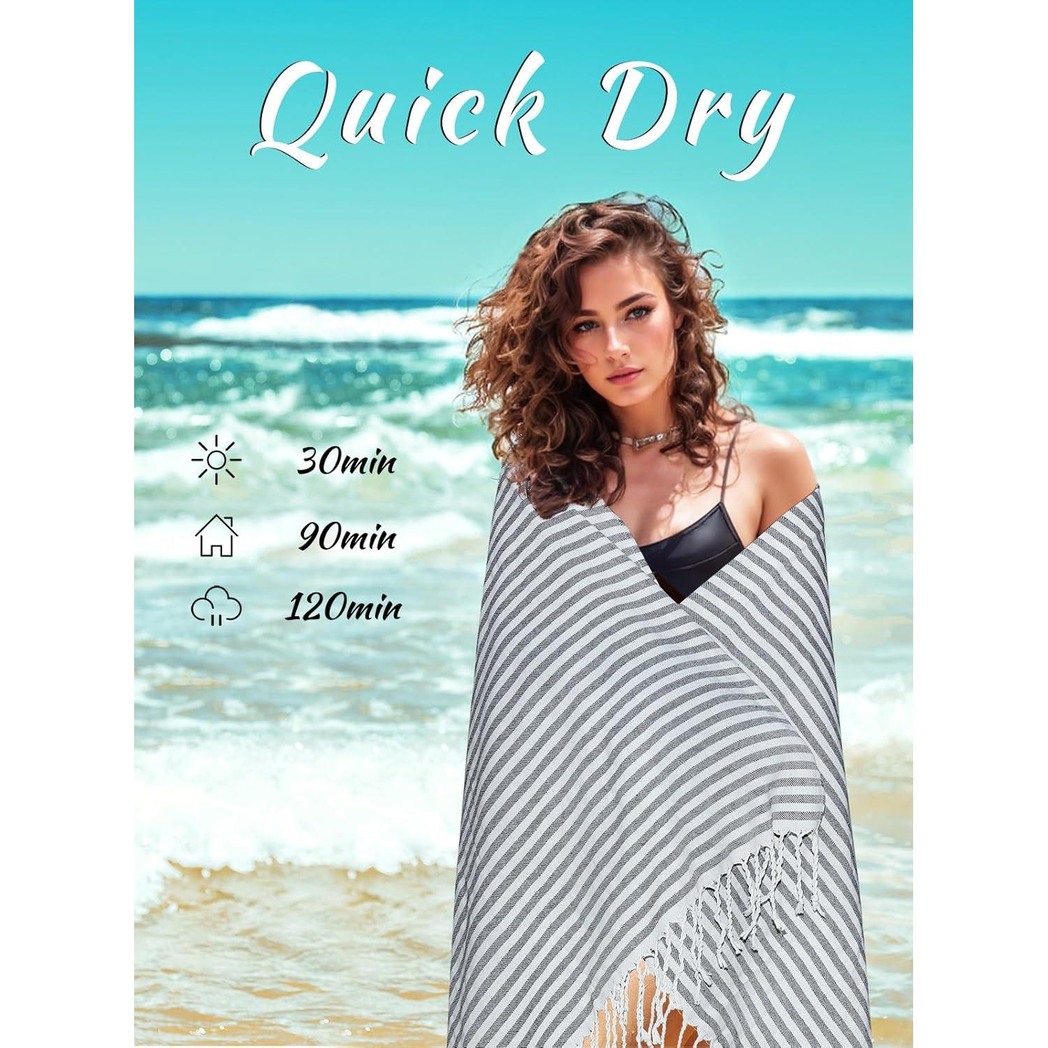 Toalla de Playa Turca Cabanana 180x100cm Algodón Secado Rápido