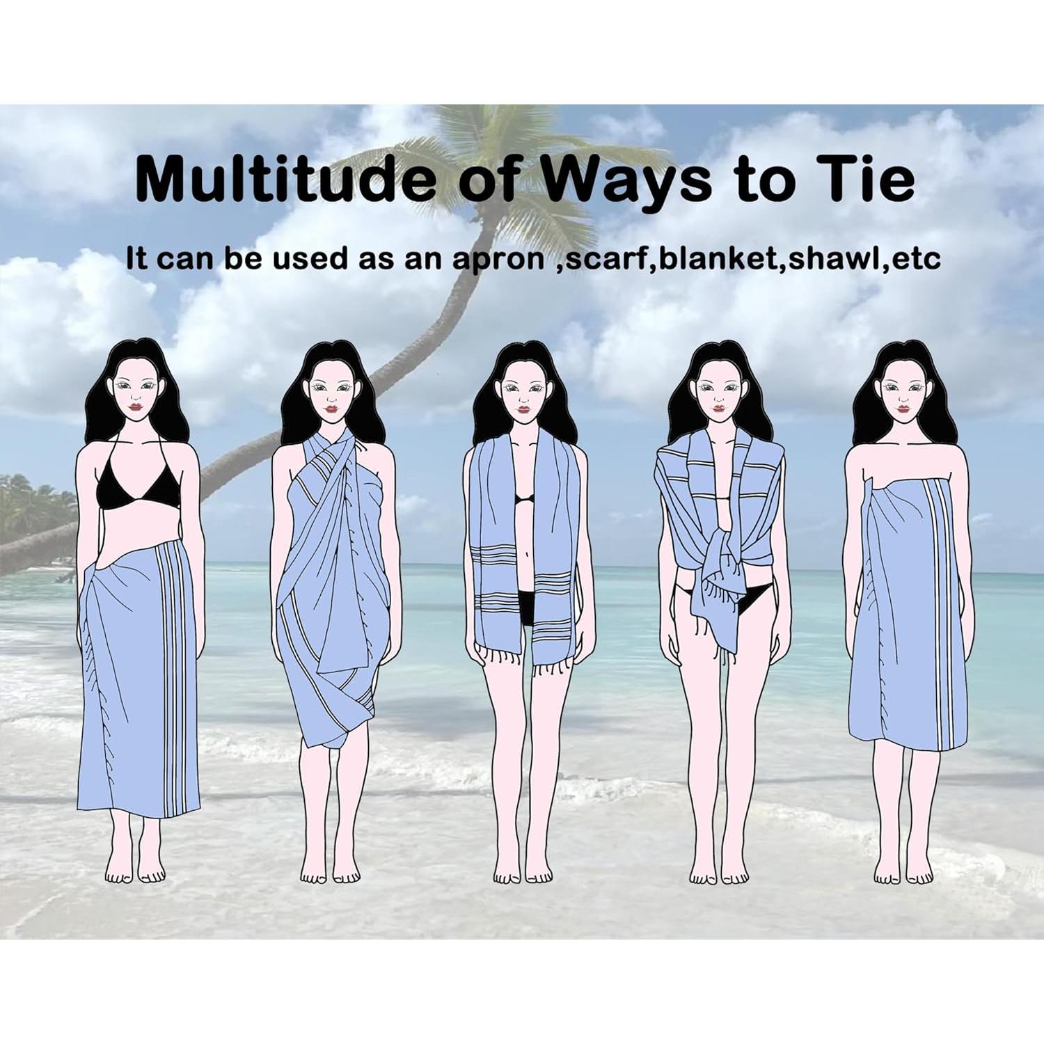 Toalla de Playa Turca Cabanana 180x100cm Algodón Secado Rápido