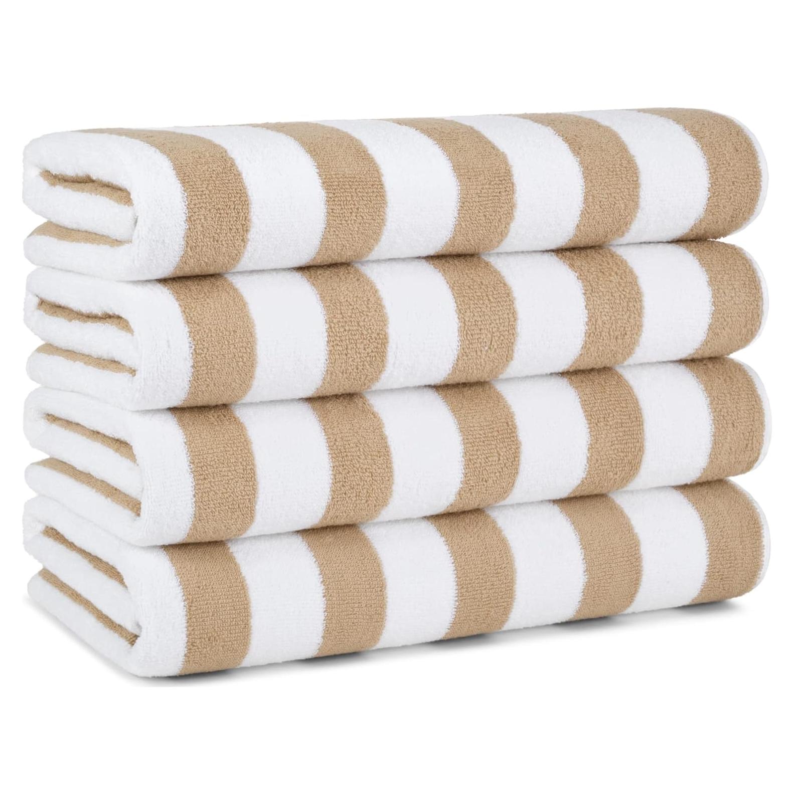 Toallas de Playa Arkwright Cabana Rayas 4 Pzas 100% Algodón 76x152cm