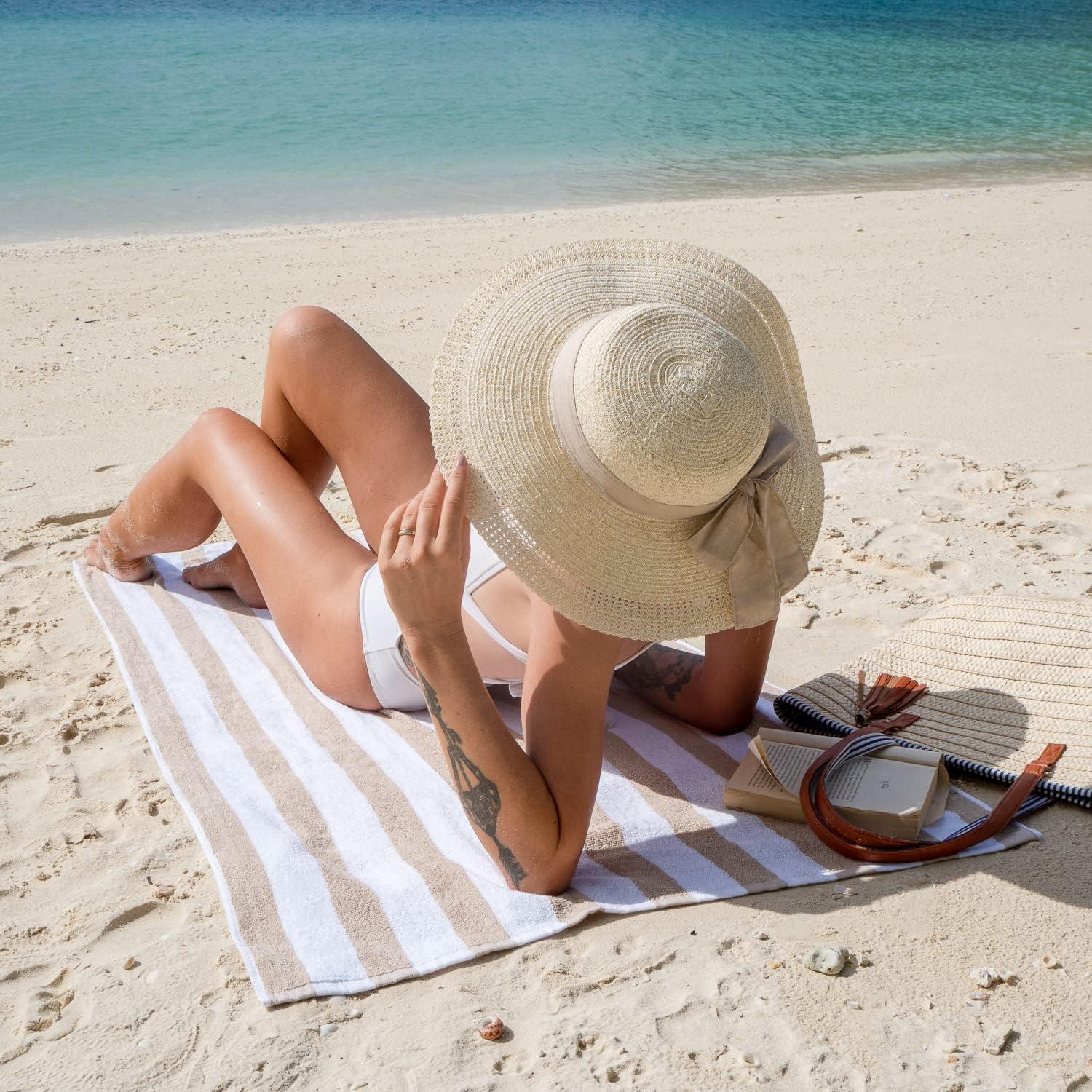 Toallas de Playa Arkwright Cabana Rayas 4 Pzas 100% Algodón 76x152cm