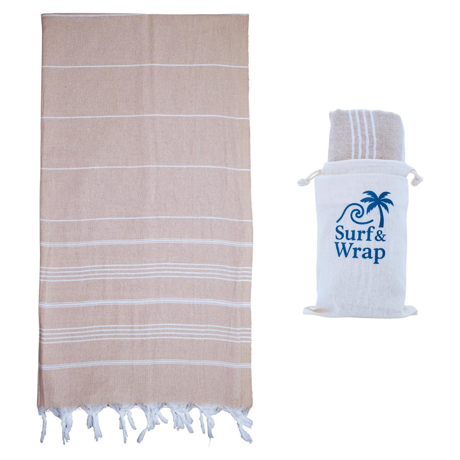 Toalla de Playa Surf & Wrap 100% Algodón Beige 99x178 cm