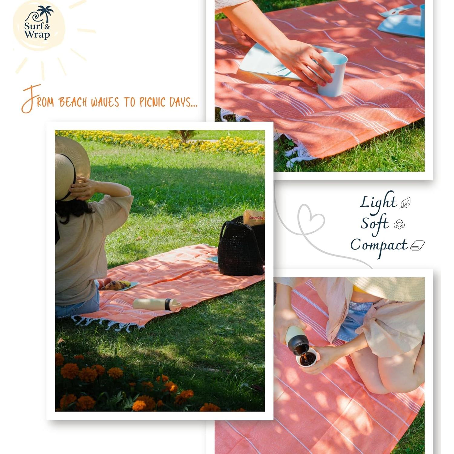 Toalla de Playa Surf & Wrap 100% Algodón Beige 99x178 cm