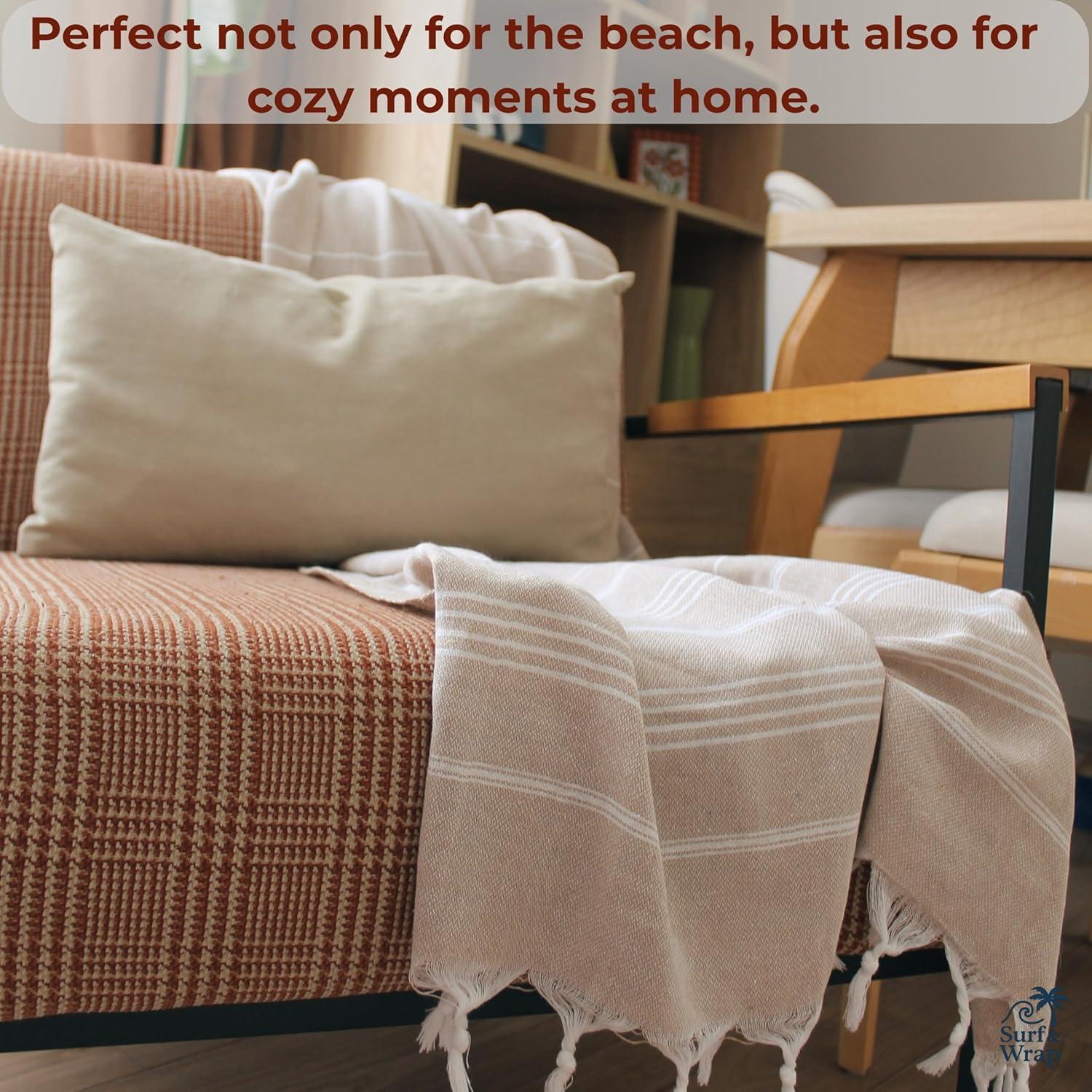 Toalla de Playa Surf & Wrap 100% Algodón Beige 99x178 cm