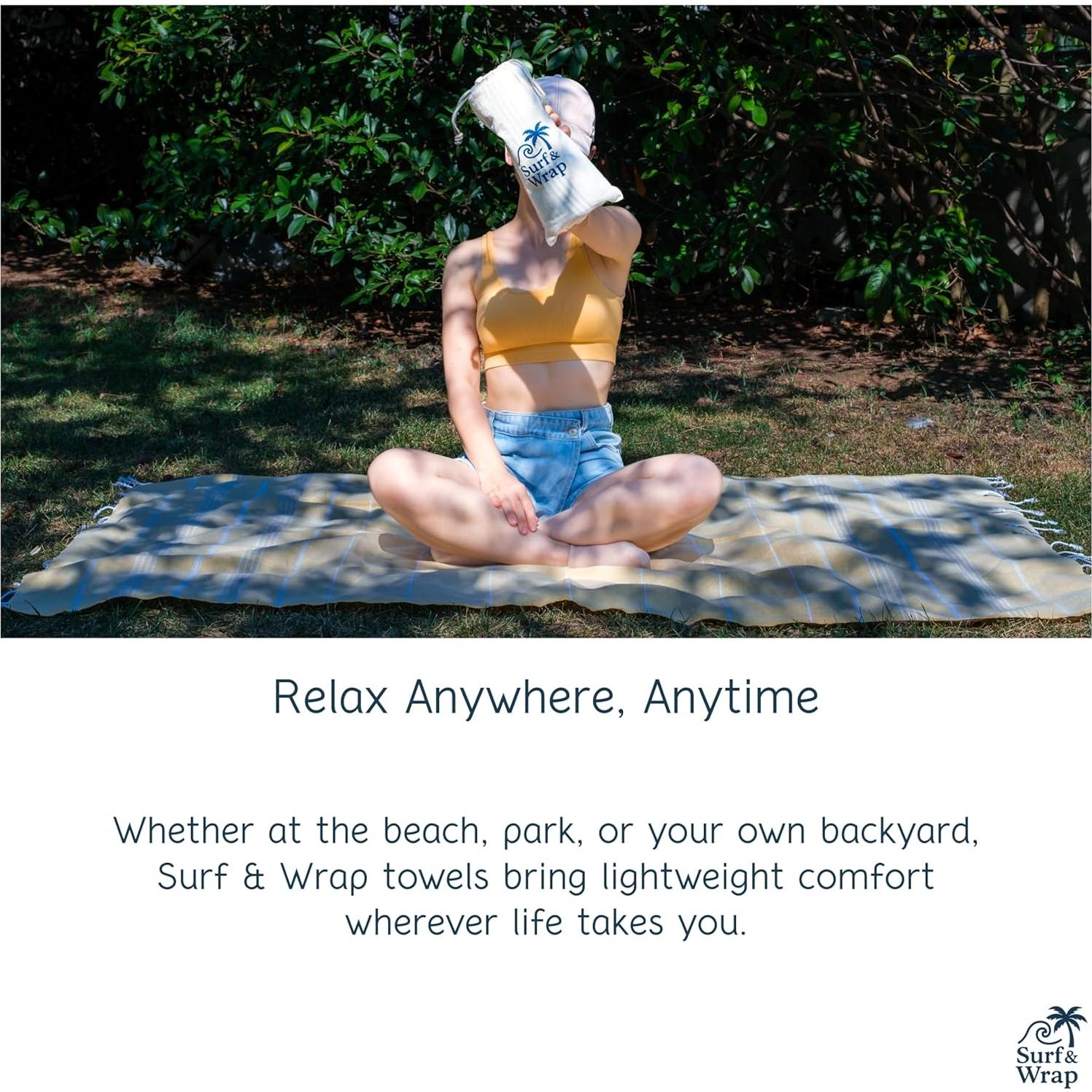 Toalla de Playa Surf & Wrap 100% Algodón Beige 99x178 cm