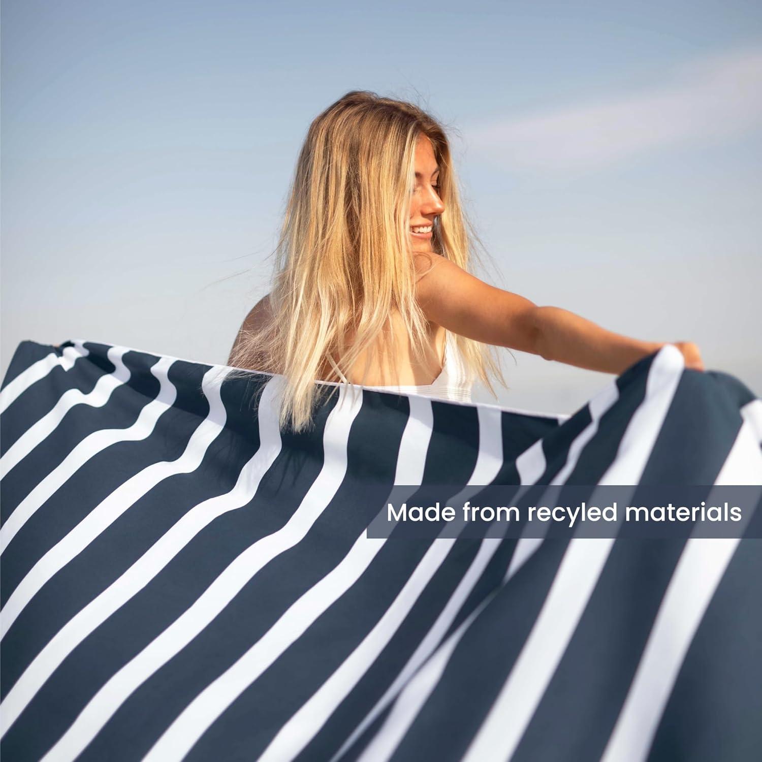 Toalla de Playa SummerSand XXL 180x160cm - Secado Rápido, Libre de Arena, Compacta, Azul Profundo