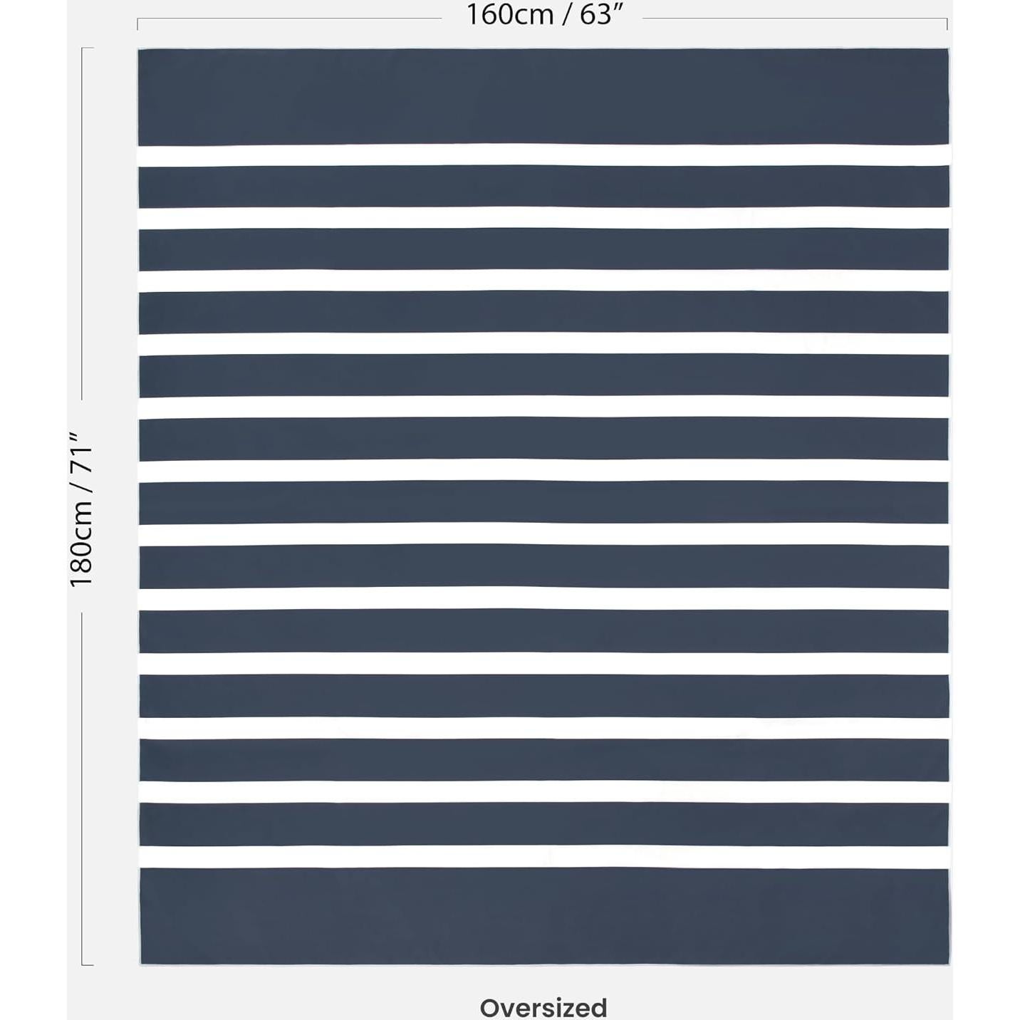 Toalla de Playa SummerSand XXL 180x160cm - Secado Rápido, Libre de Arena, Compacta, Azul Profundo