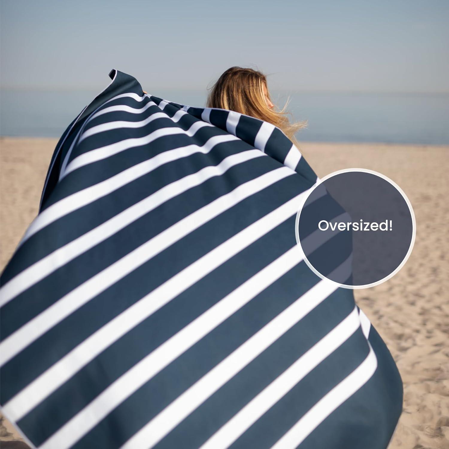 Toalla de Playa SummerSand XXL 180x160cm - Secado Rápido, Libre de Arena, Compacta, Azul Profundo