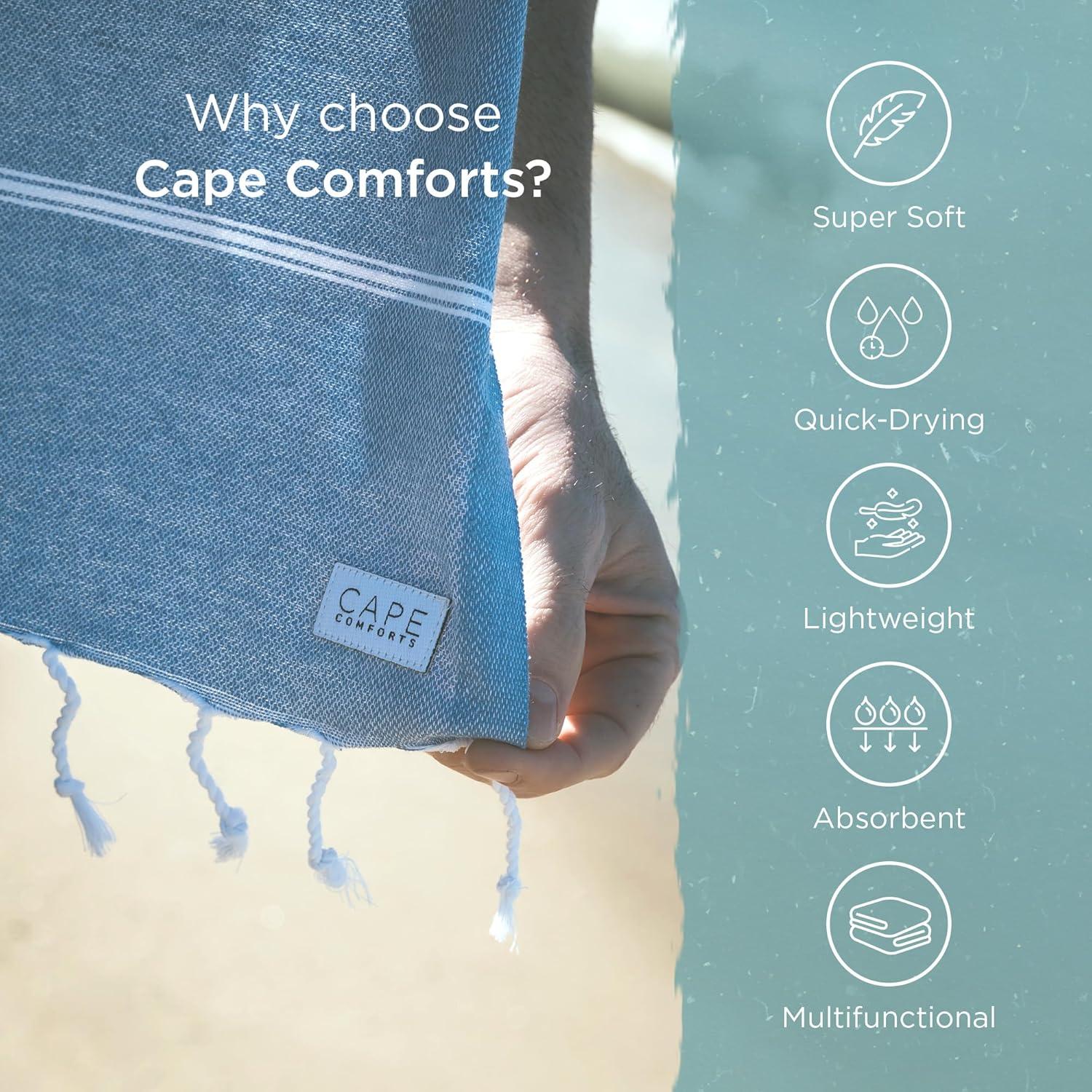 Toalla de Playa Cape Comforts Rayas Amarillo Pálido 170x94 cm