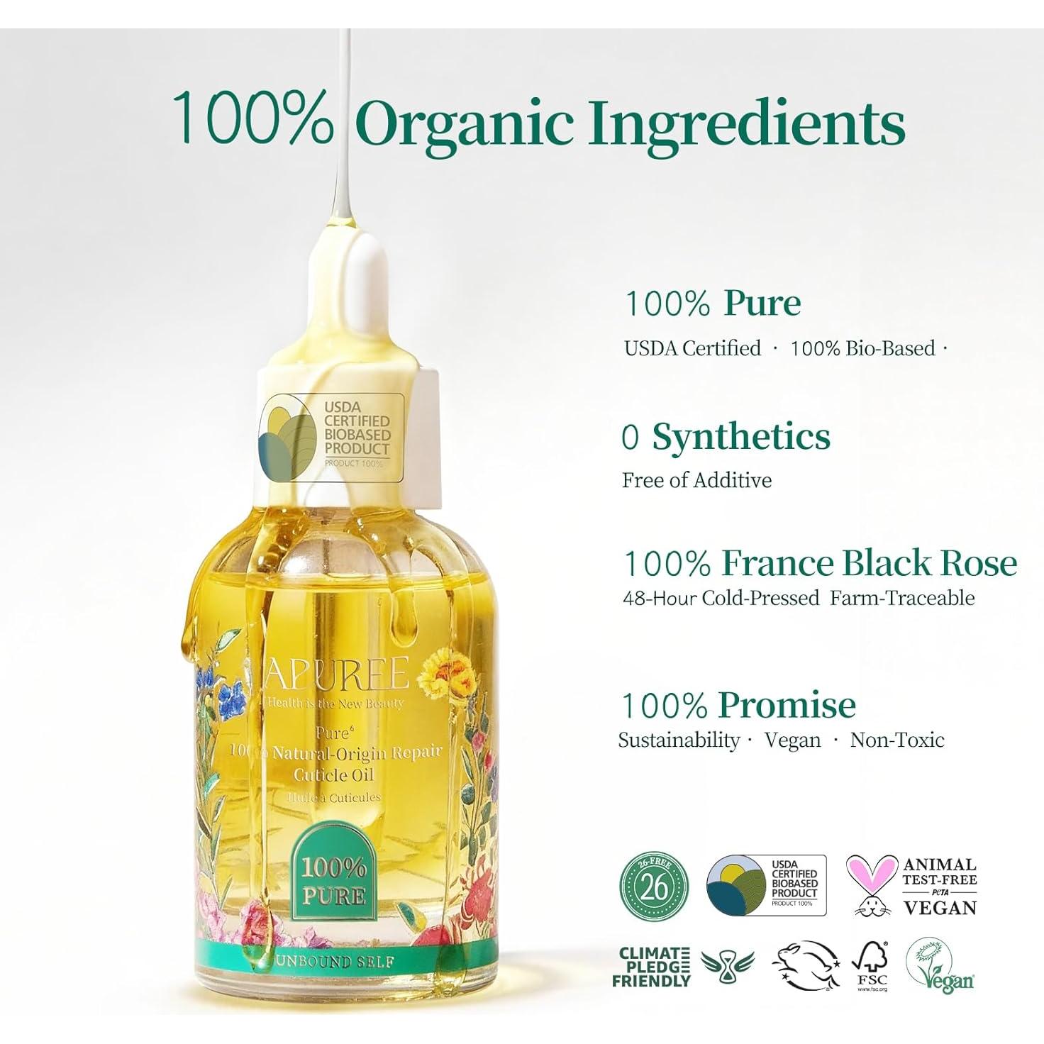 Aceite para Cutículas Apuree 30ml - Hidratación Profunda Vegano