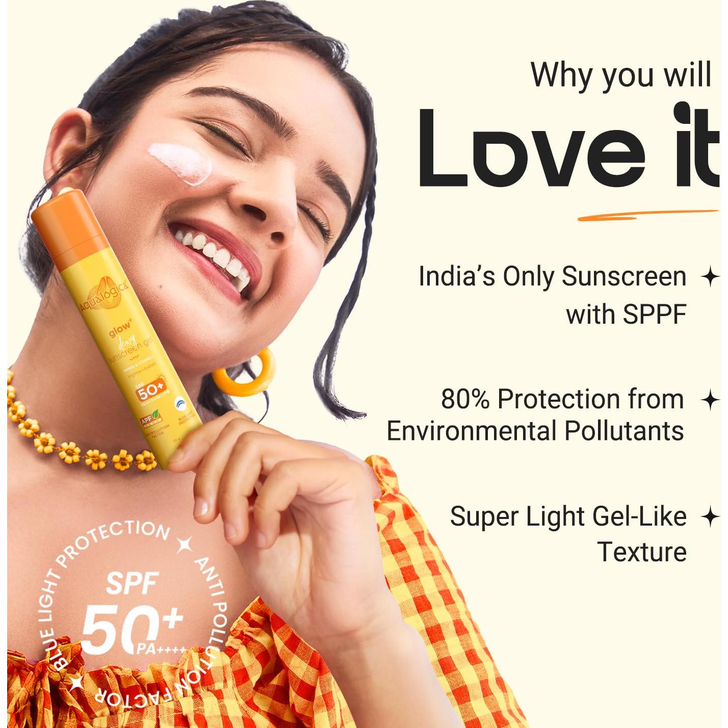 Protector Solar Facial Aqualogica Glow+ SPF 50 50g - Hidratante